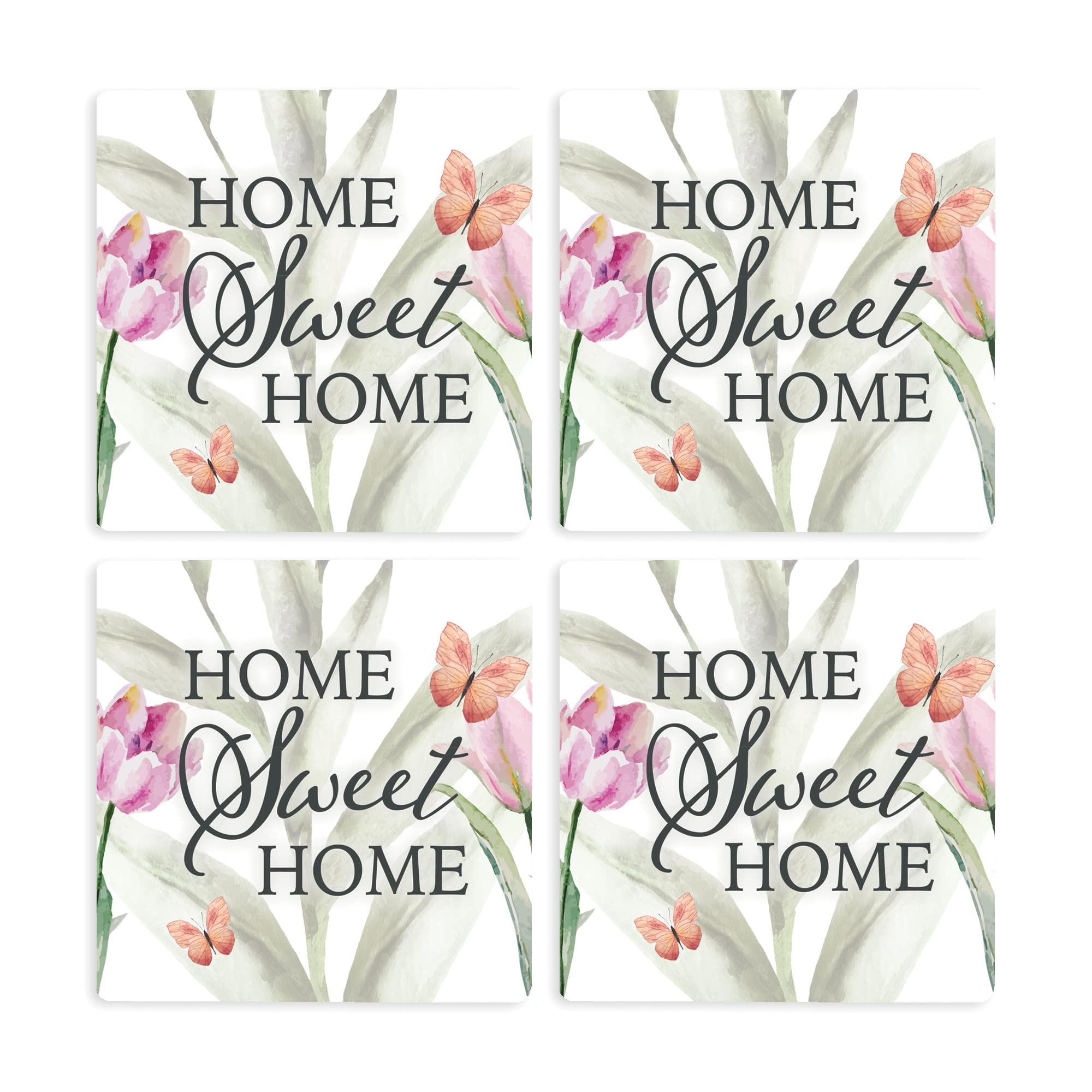 4-Pack Absorbent Ceramic Coasters 4x4 Inches Moss Mauve - Perfect for Coffee Tables, Dining Tables, and Home Decor