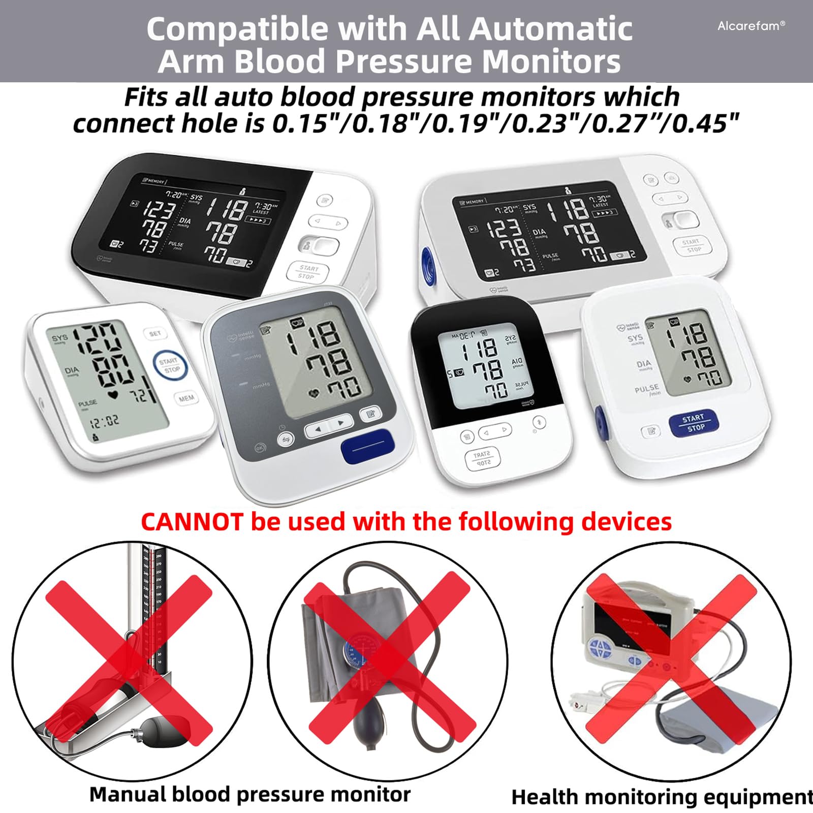 Extra Large Blood Pressure Cuff 9”-21” (22-54CM) - XL Replacement Cuff Compatible with Omron BP Monitor for Adults with Big Arms - Includes 6 Connectors - Ideal for Home Health Monitoring & Medical Use