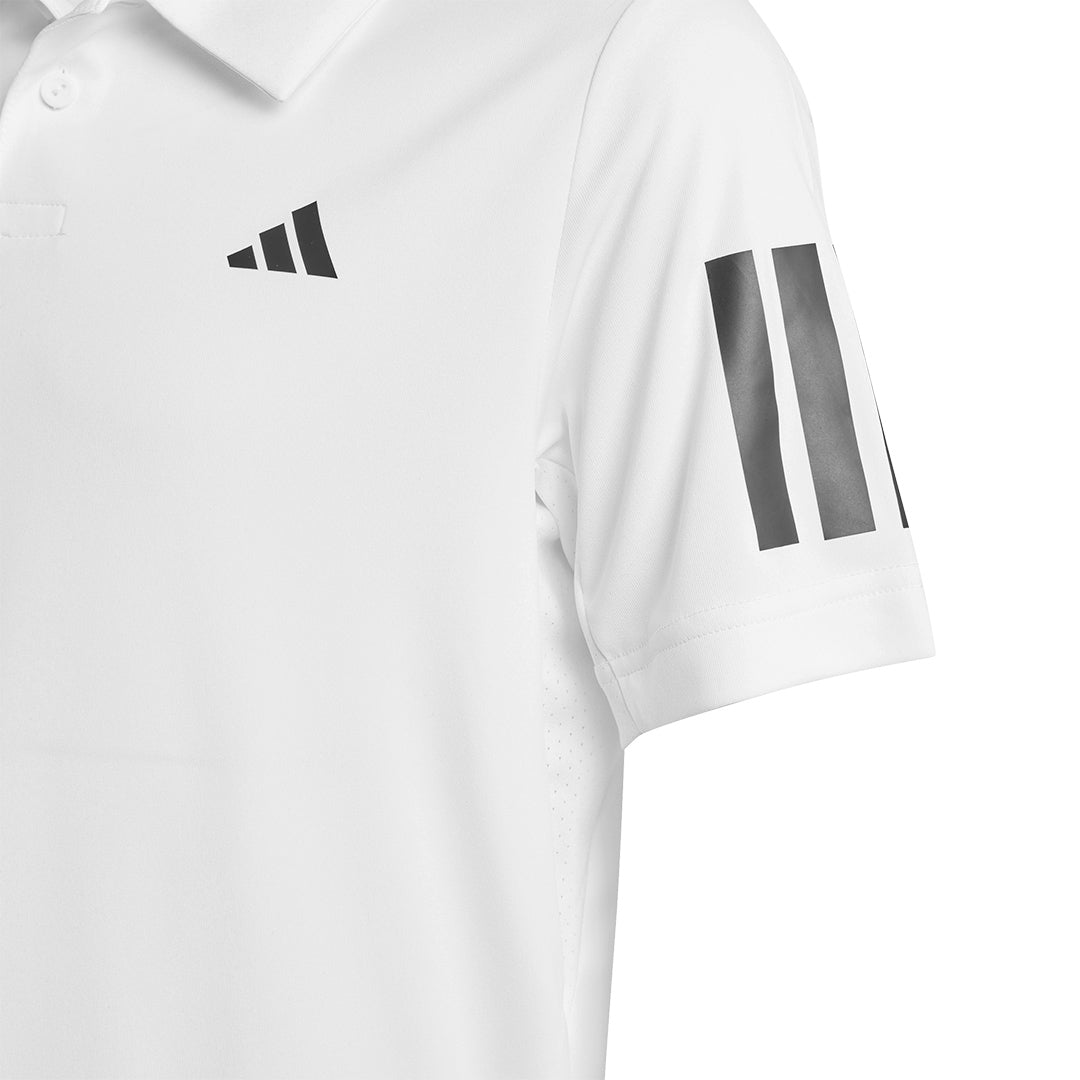 Adidas Boys Club 3 Stripe T-Shirt - White Cotton Short Sleeve Tee for Kids - Perfect for School, Sports & Casual Wear