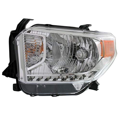 2014-2017 Toyota Tundra Halogen Headlight Assembly - Left Driver Side (No LED Running Light) - Includes Bulb - Perfect for Night Driving & Off-Road Adventures
