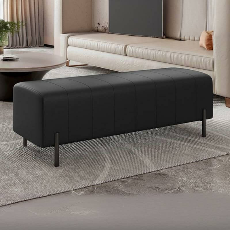 Premium Faux Leather Storage Ottoman Bench - Modern Rectangular Footrest with Tufted Design for Living Room, Bedroom & Entryway - Perfect Home Decor for Stylish Women
