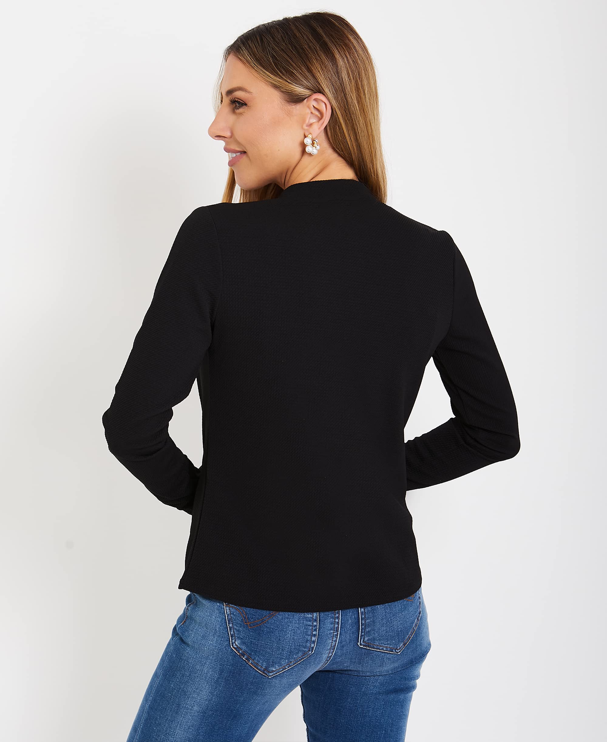 KRISP® Women's Waffle Blazer Jacket - Business Office Workwear & Casual Party Suit - Perfect for Professional Meetings, Office Wear and Evening Events