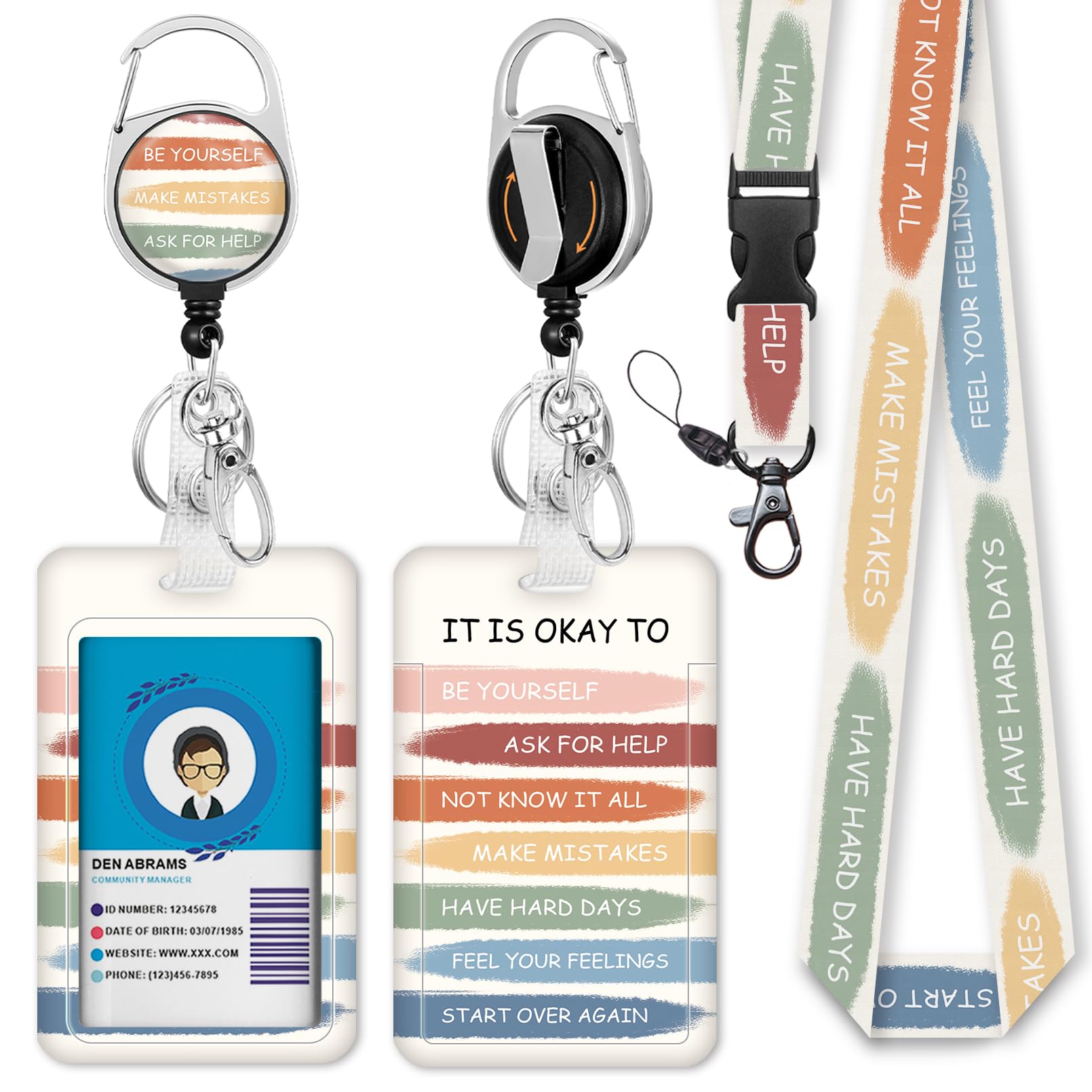 Inspirational Quote Lanyards for ID Badges - Teacher & Office Use