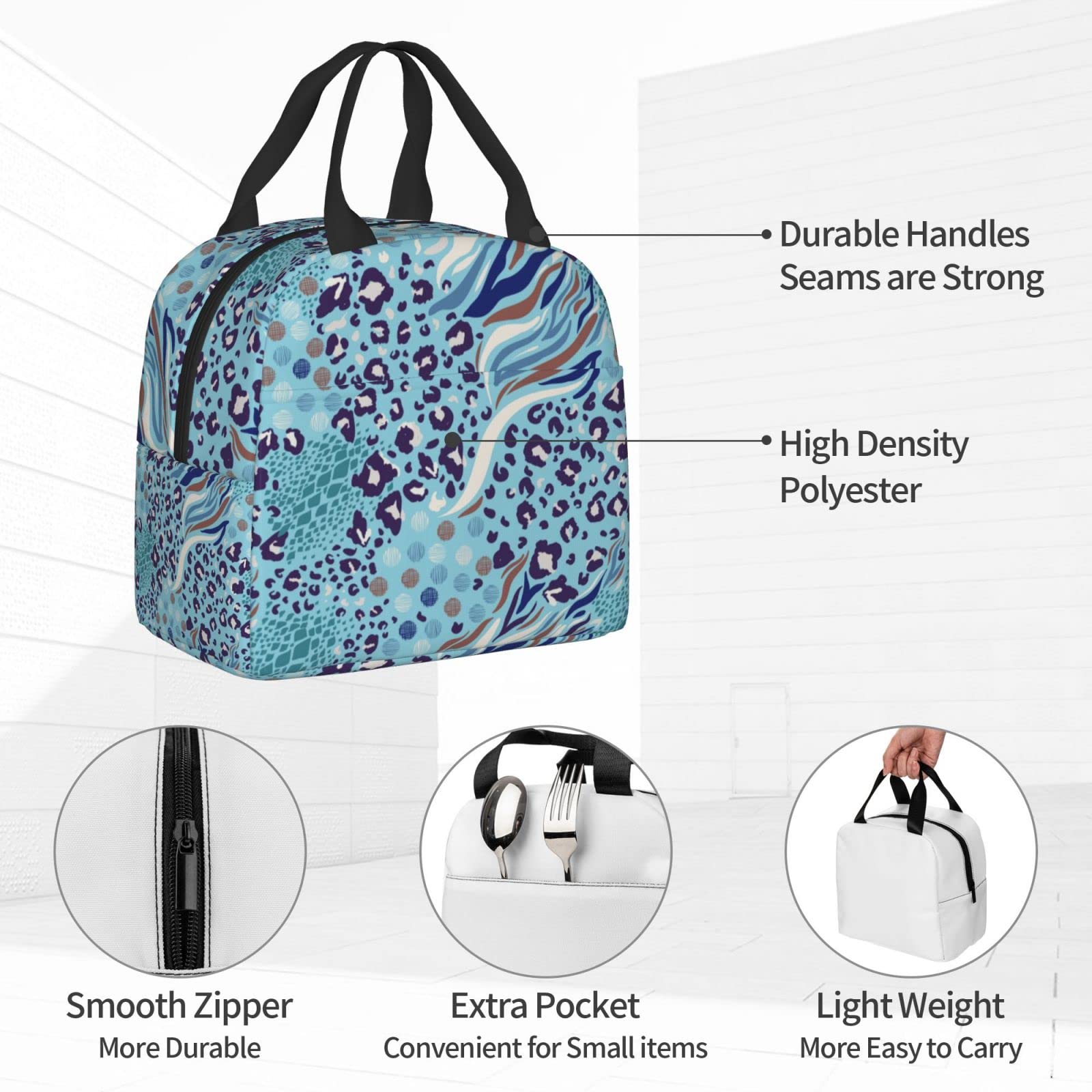 Insulated Animal Skin Lunch Box - Reusable Lunch Tote Bag for Women & Men | Perfect for Office, Camping, Hiking, Picnic, Beach & Travel | Keep Food Fresh On-The-Go
