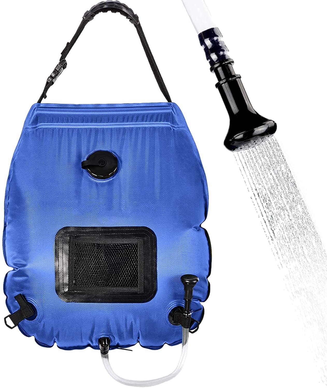 G GRADBONE 5 Gallon/20L Solar Shower Bag with Removable Hose & Switchable Shower Head - Portable Camping Shower for Outdoor Activities, Beach, Hiking & Travel - Perfect for Camping, RV Trips & Emergency Use