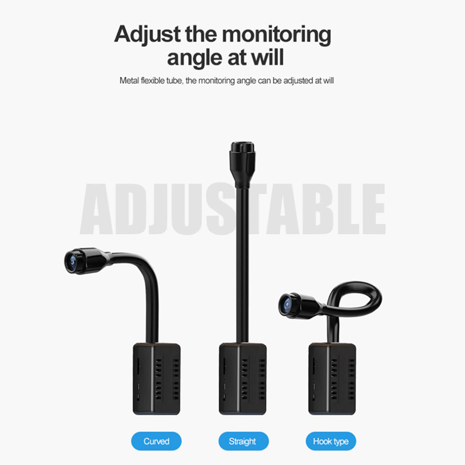 Mini Hidden Spy Camera - 1080P HD WiFi Surveillance Camera with Adjustable Snake Lens for Home & Office Security | Covert Nanny Cam, Secret Monitoring for Indoor Use