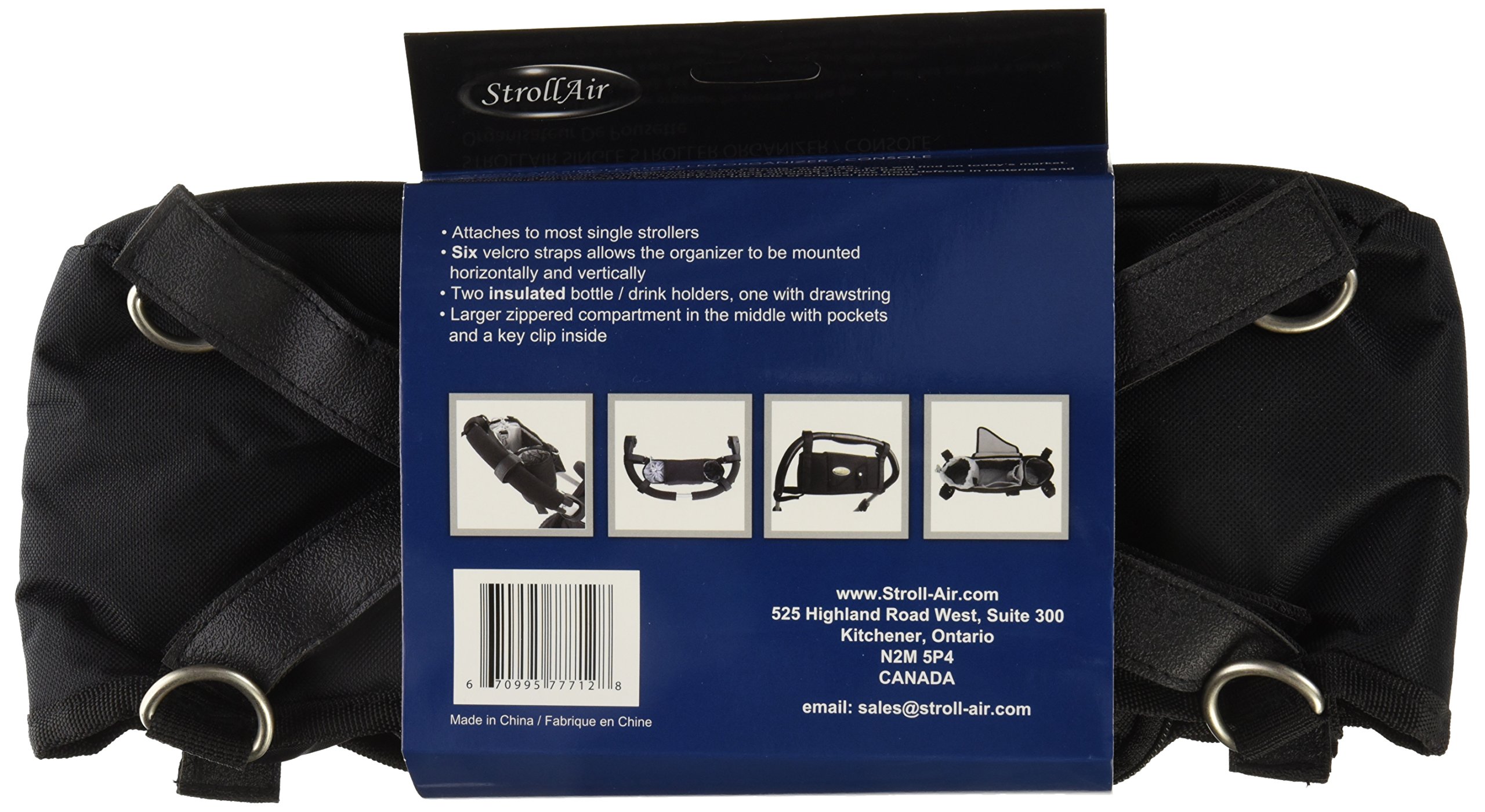 Stroll-Air Stroller Organizer - Black Console for Baby Strollers | Perfect for Diapers, Bottles & Essentials | Convenient Storage for Parents On-The-Go