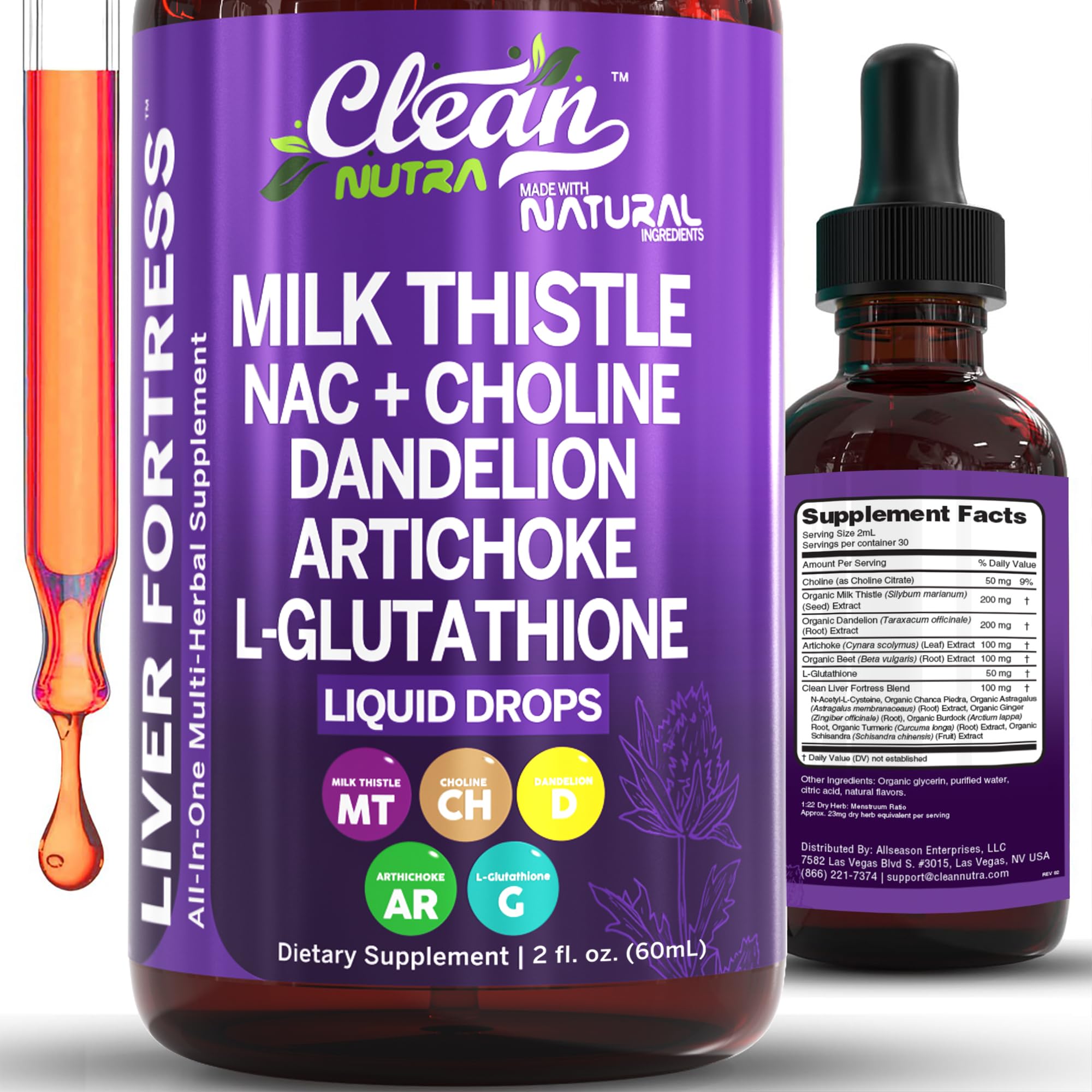 Premium Milk Thistle NAC Liver Cleanse Supplement with Dandelion, Artichoke & Glutathione - Detox & Repair Liquid Drops for Liver Support - Natural Herbal Formula with Chanca Piedra, Choline, Burdock & Schisandra - Ideal for Post-Alcohol Recovery & Daily Liver Health Maintenance