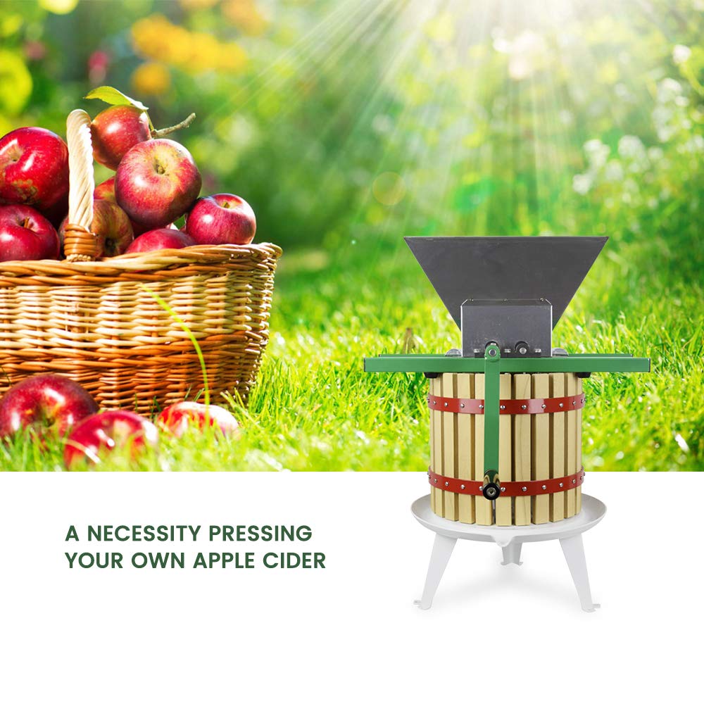 100% Natural Manual Fruit Crusher & Wine Press for Apples, Grapes, Berries - Includes Filter Bag | Perfect for Homemade Juice, Cider, Wine Making at Home