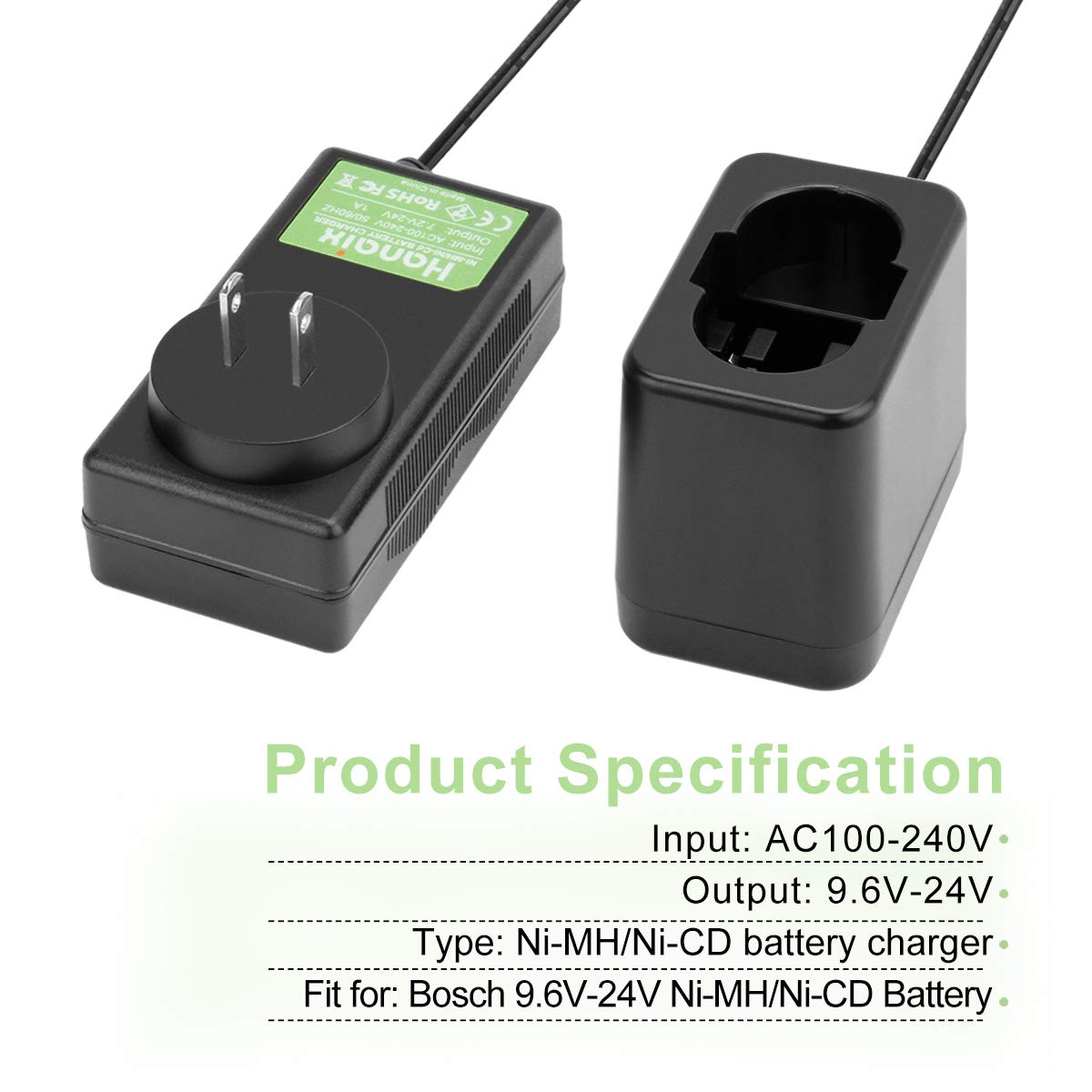 3.5Ah 24V Ni-MH Battery Charger for Bosch BAT030 BAT031 BAT240 BAT299 - Compatible with Bosch 5102607 335561 2607335 335448 Models (Includes Battery & Charger) - Perfect for Power Tools, Lawn Equipment & DIY Projects