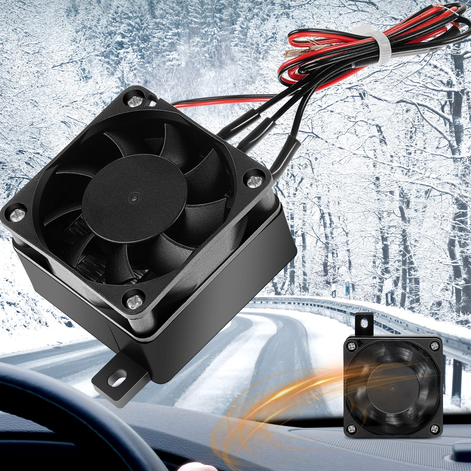 12V 100W PTC Car Heater & Fan - Energy Efficient PTC Air Heater with Dual Heating & Fan Modes, Constant Temperature Heating Element for Cars, Home, Office & Small Spaces - Perfect for Winter Warmth & Air Circulation
