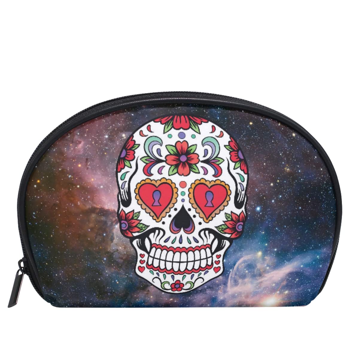 Stylish Skull-Shaped Women's Cosmetic Bag - Small Makeup Organizer Pouch with Compartments for Purse, Travel & Daily Essentials | Perfect for Gym, Work & Weekend Getaways