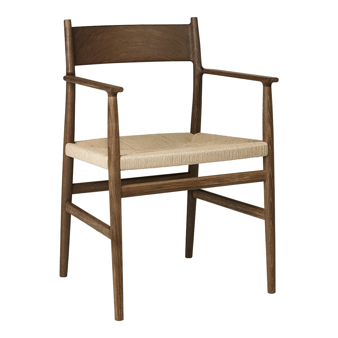 Arv Dining Armchair with Paper Cord Seat - Modern Woven Rattan Chair for Kitchen, Dining Room & Patio - Comfortable & Stylish Home Furniture