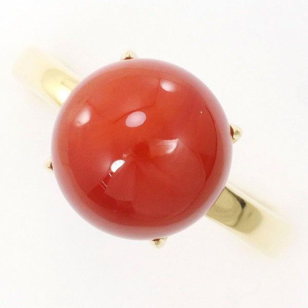 18K Yellow Gold Coral Ring for Women - Elegant Handmade Jewelry for Weddings, Anniversaries & Special Occasions
