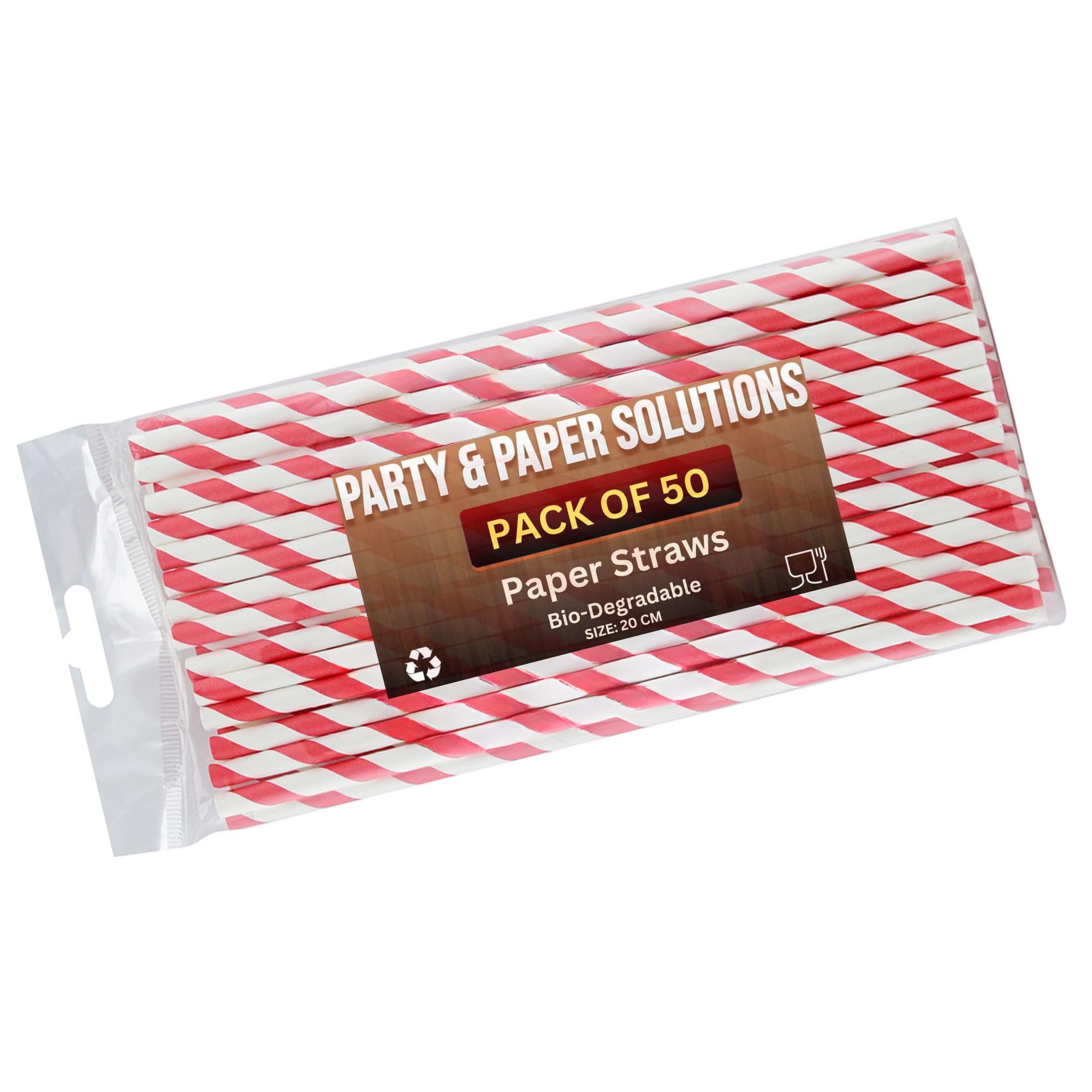 50 Pack Colorful Biodegradable Paper Straws for Parties, Weddings, Birthdays & Eco-Friendly Events - Perfect for Cocktails, Smoothies & Drinks