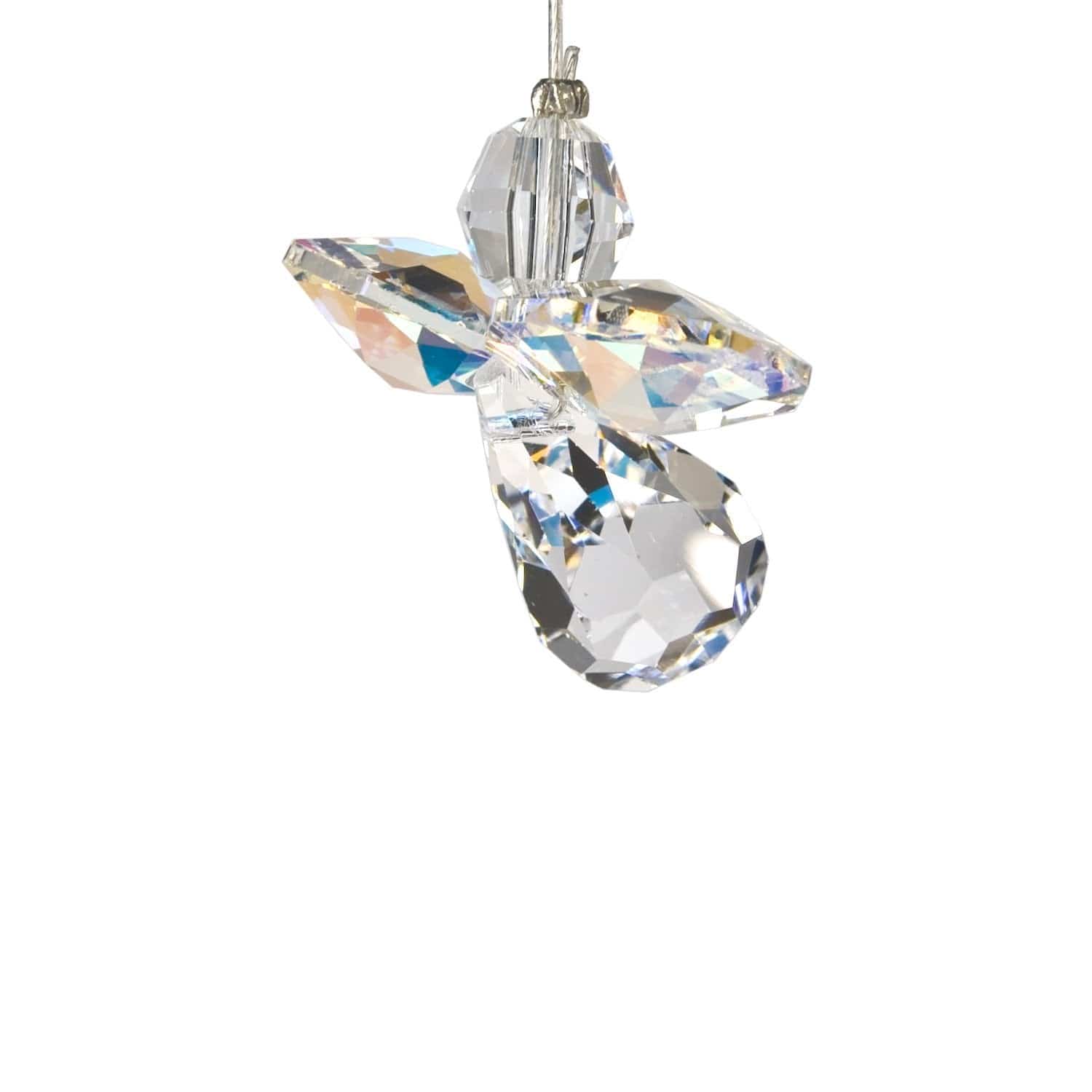 April Birthstone Jewelry - Aurora Borealis Crystal Pendant with Guardian Angel Charm for Women | Perfect Gift for Birthdays, Anniversaries & Spiritual Protection