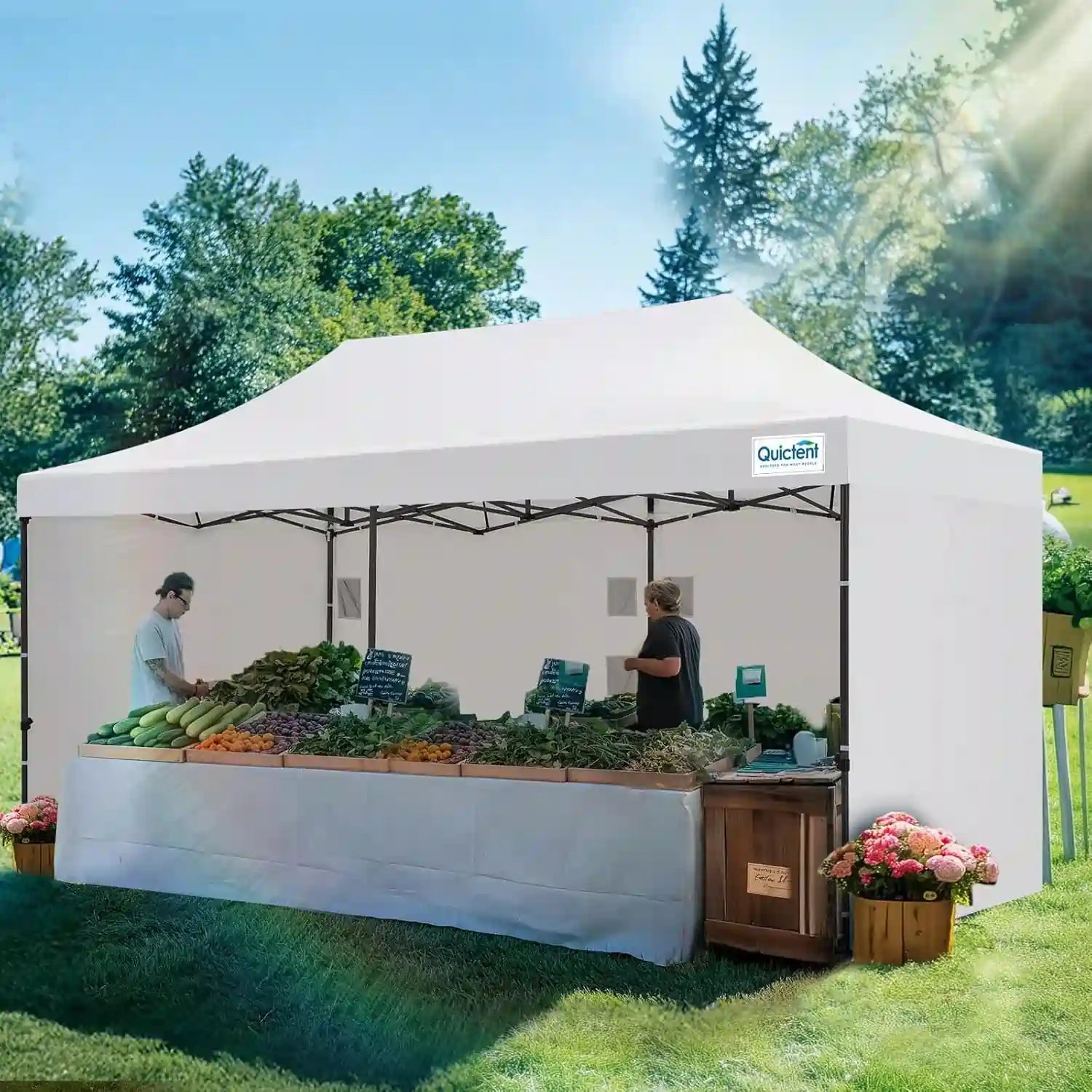Heavy Duty Commercial Pop Up Canopy Tent - Waterproof Instant Shelter for Outdoor Events, Parties, Markets & Camping