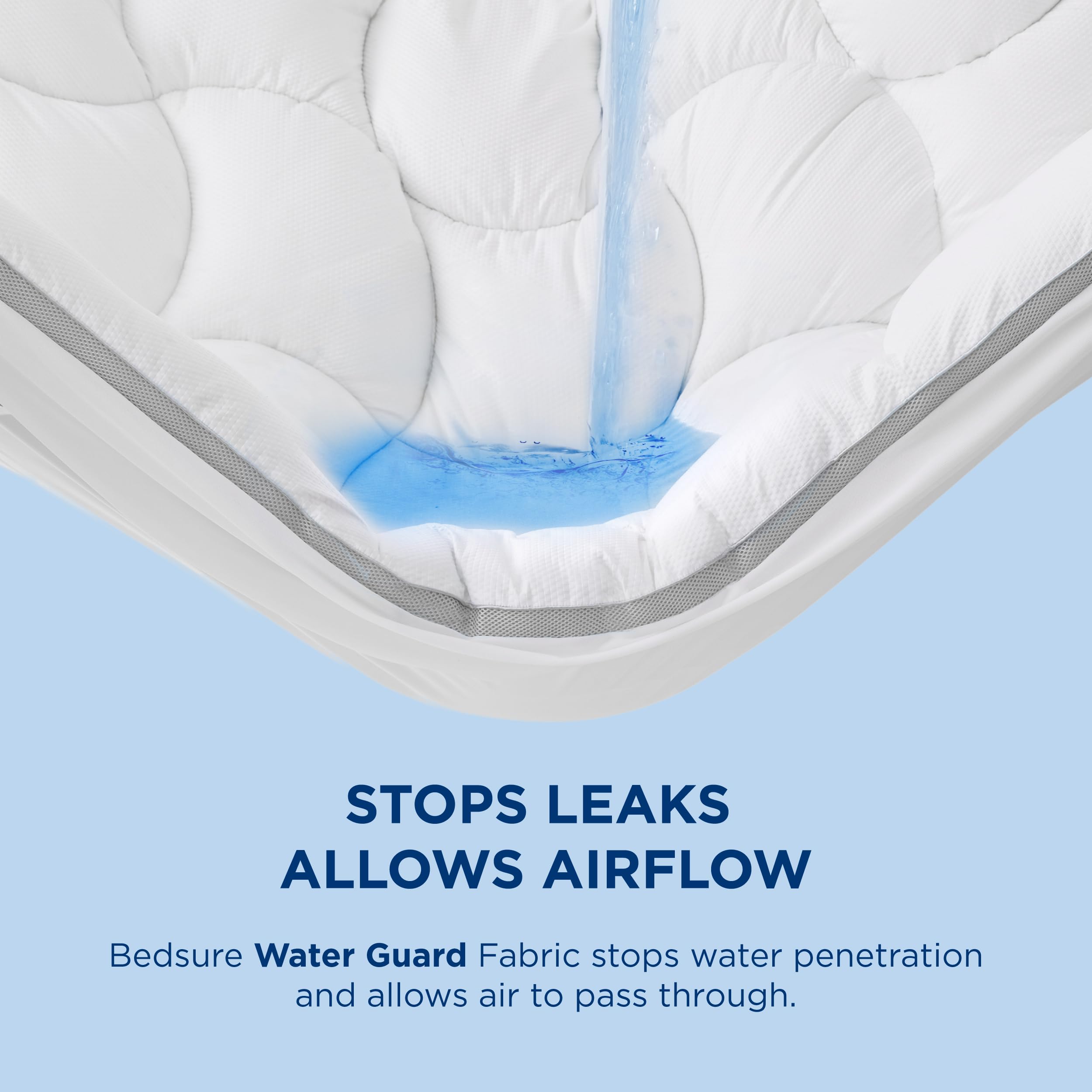 Bedsure Queen Mattress Topper - 800 GSM Extra Thick Pillow Top Mattress Protector with 8-21 Inch Deep Pocket, Waterproof Fitted Bed Pad for Home, Bedroom & Hotel Use - Soft White Cover for Ultimate Comfort & Support