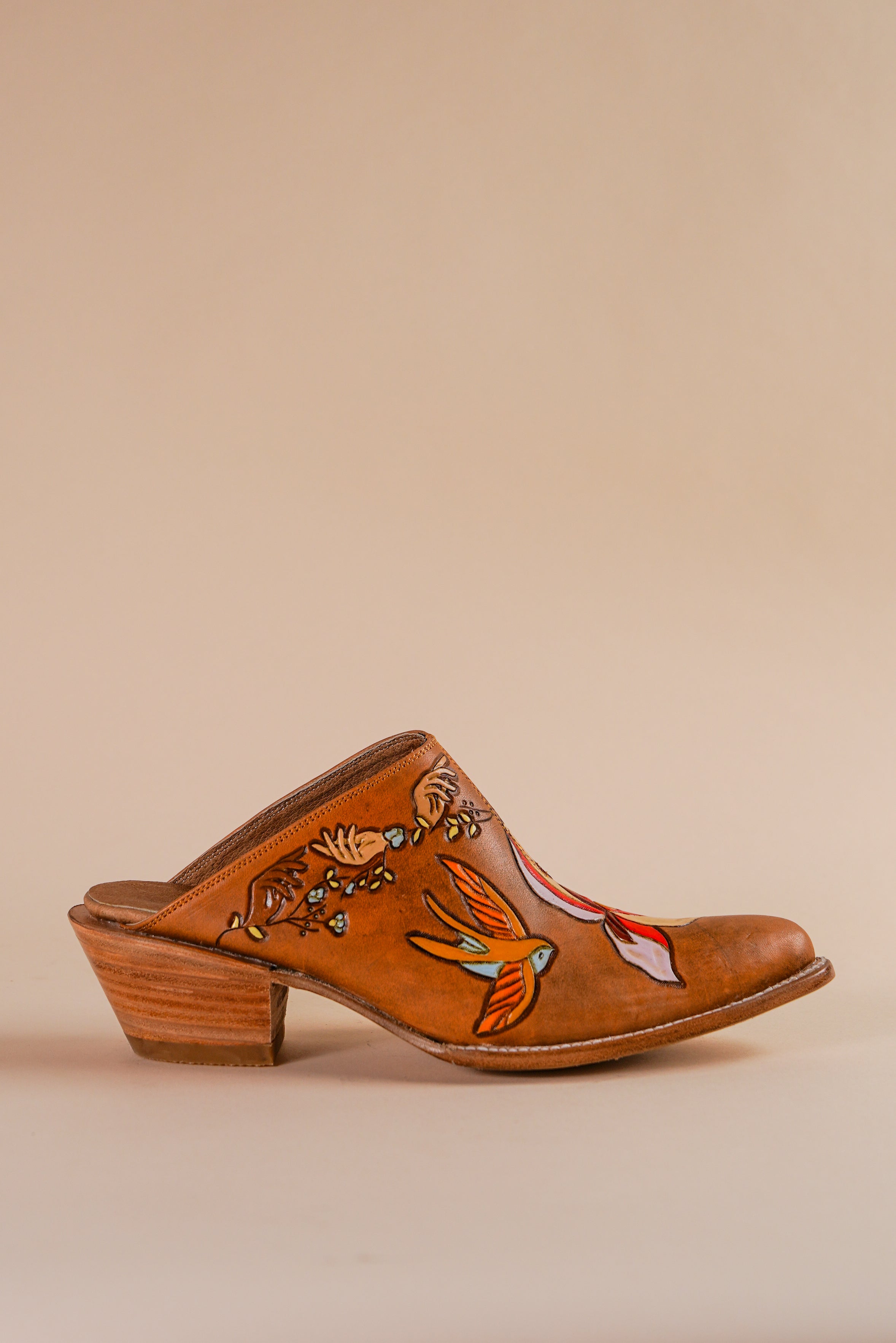 Bans Off Our Bodies Doodle Mule Slippers in Caramel - Comfortable House Shoes for Women, Perfect for Relaxing at Home or Lounging