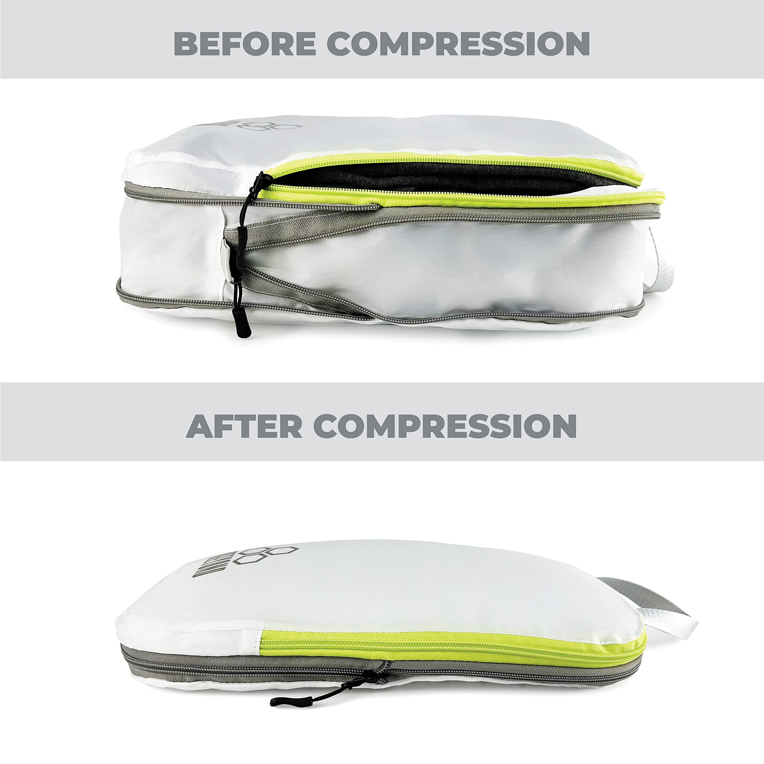 Beeyond 6-Piece Compression Packing Cubes Set for Travel - Large & Small Organizer Bags with Accessory Pouch & Laundry Bag | Perfect for Suitcase Organization, Business Trips & Family Vacations
