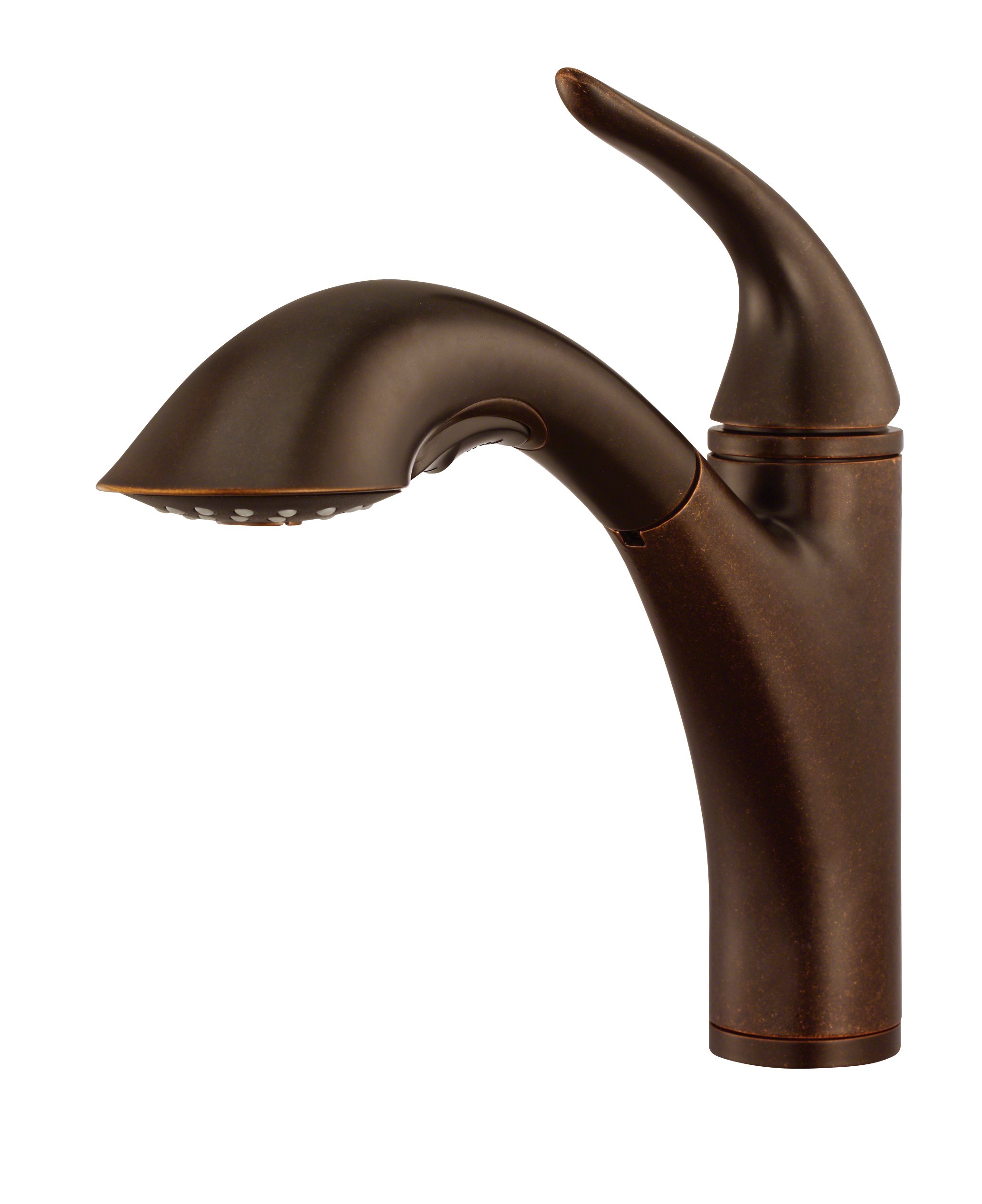 DANZE D455121BR Tumbled Bronze Kitchen Faucet - High Arc Pull Down Sprayer, Single Handle Commercial Grade Stainless Steel Sink Faucet for Modern Farmhouse & Restaurant Kitchens