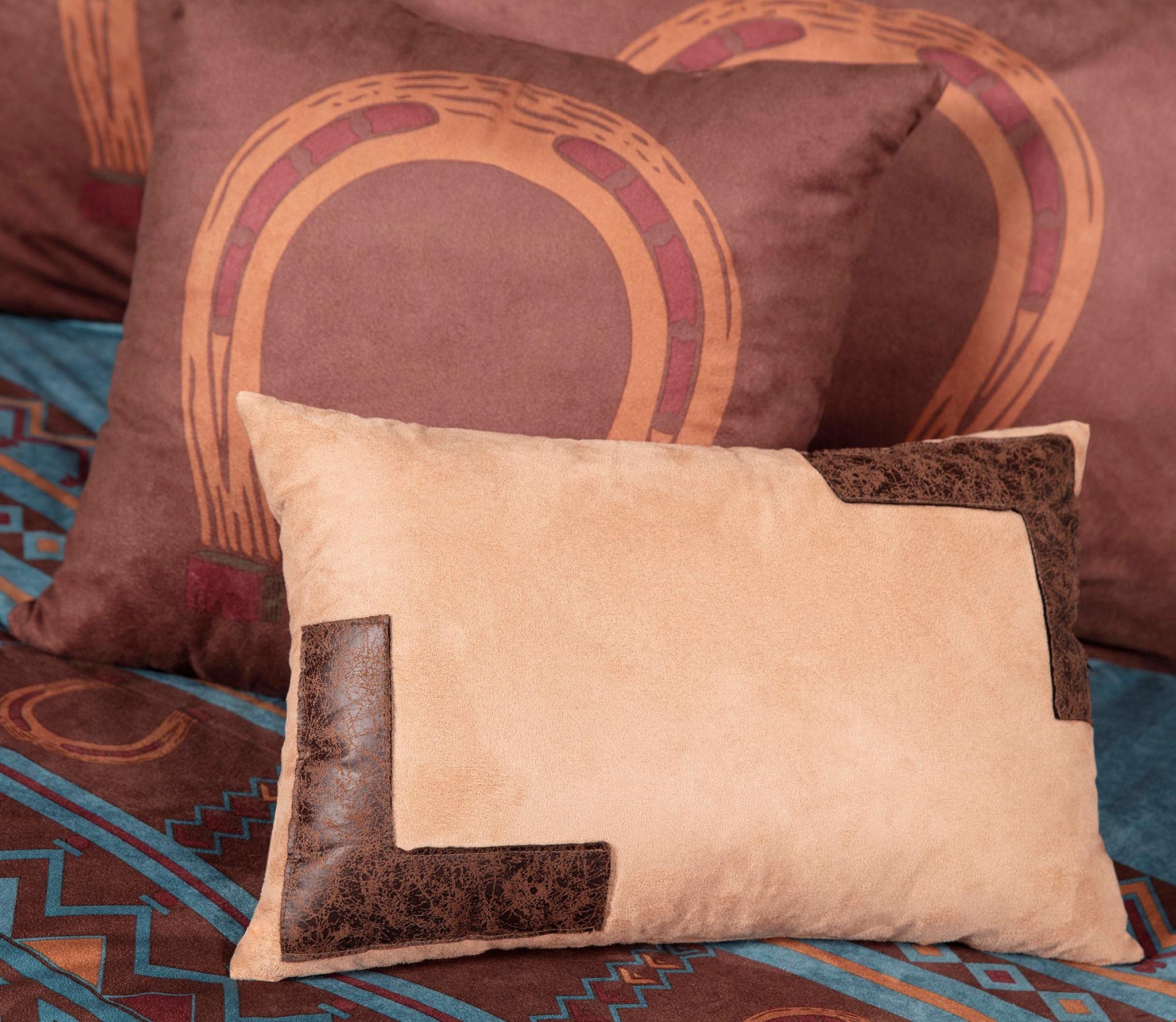 Chezmoi Collection Sedona 7-Piece Southwestern Wild Horses Microsuede Comforter Set - Full Size, Turquoise Blue | Western Theme Bedding for Guest Rooms & Southwestern Decor