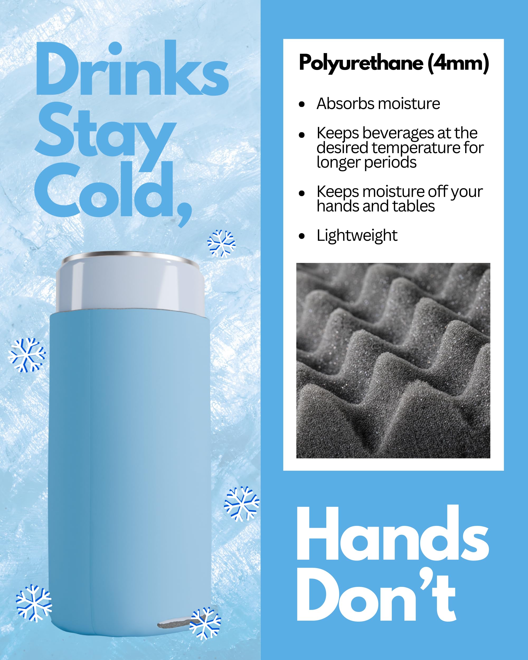 PartyPrints 200 Pack Slim Can Cooler Sleeves - Plain Blue Blank Sublimation Coolers for Beer Bottles & 12oz Tall Cans | Customizable Collapsible Insulated Drink Sleeves | Perfect for Parties, BBQs, Tailgating & Outdoor Events