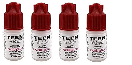 MANMORA Super Strong Nail Glue - Professional Nail Art Extension Adhesive (4 Pack) | Perfect for Acrylic Nails, Press On Nails & Nail Art Designs