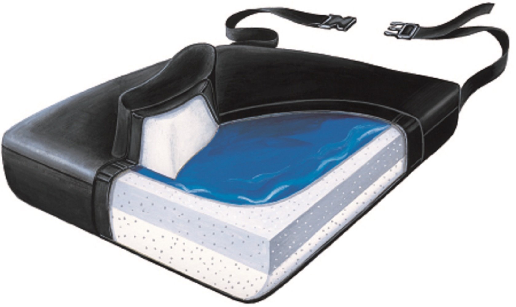 SKIL-CARE Wedge Seat Cushion with Slide Guard - 16x18 Inch Gel & Foam Support for Wheelchair, Office Chair & Car Seat - Non-Slip Posture Cushion for Back Pain Relief & Comfort