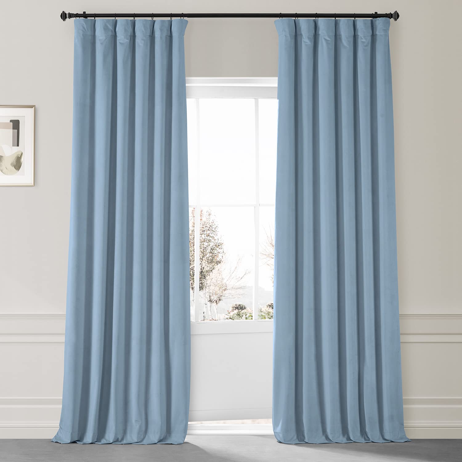 HPD HALF PRICE DRAPES Signature Plush Velvet Blackout Curtains - 50