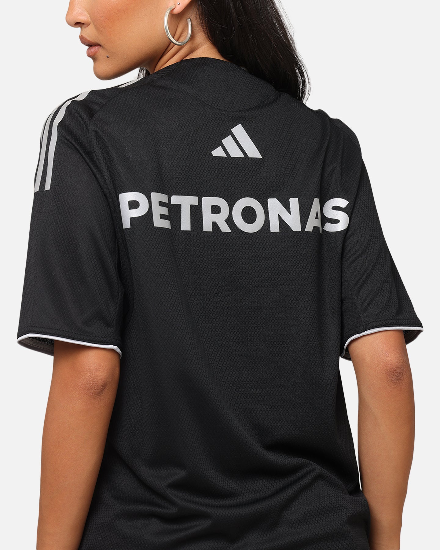 Adidas x Mercedes AMG PETRONAS F1 Team DNA T-Shirt for Men - Black & Silver Racing Tee - Perfect for Formula 1 Fans, Motorsport Events & Casual Wear