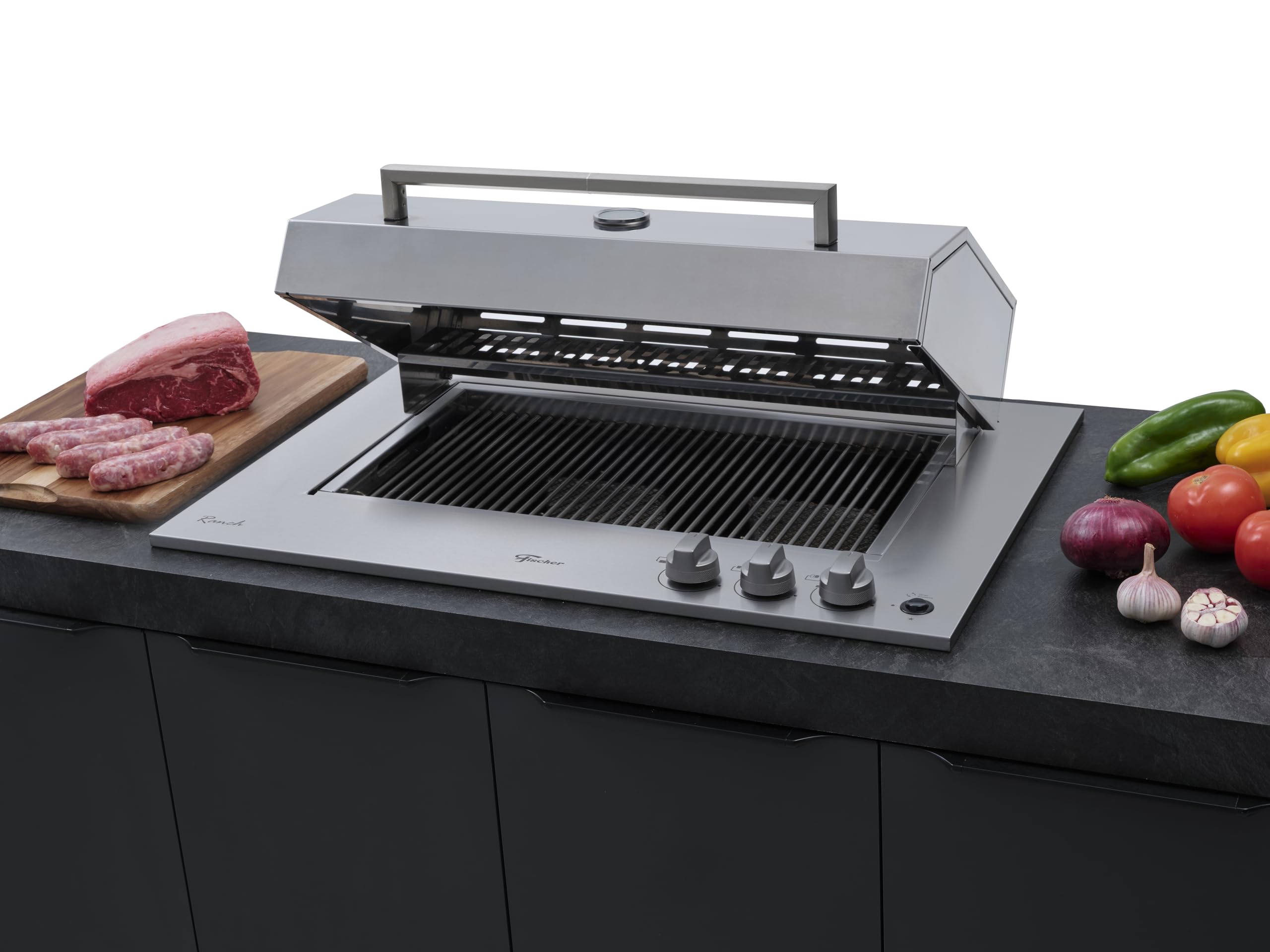 FISCHER 31200-83551 Gas Grill Cooktop with Rotisserie Spit - Outdoor BBQ Cooking for Backyard, Patio & Camping
