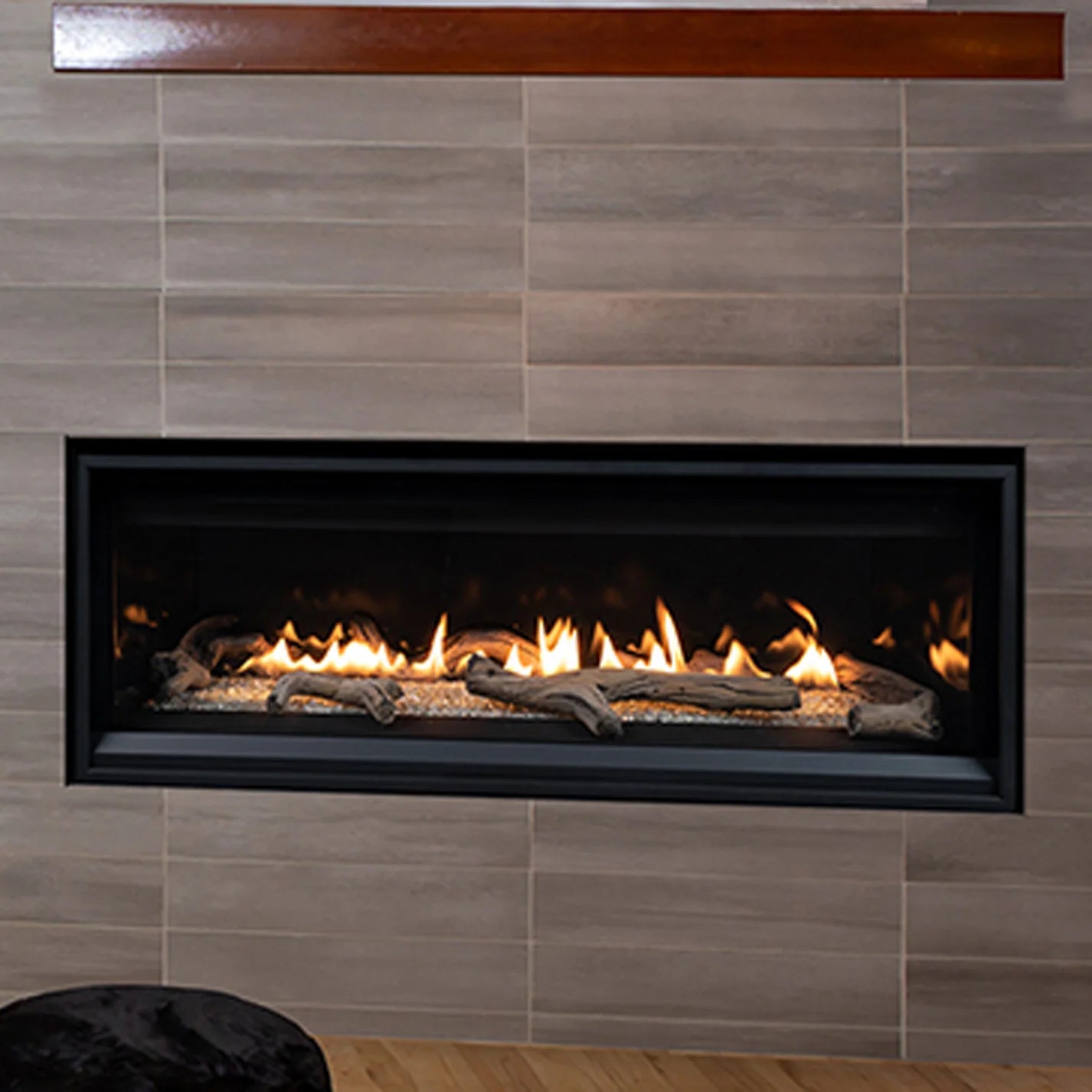 55 Inch Contemporary Linear Direct Vent Gas Fireplace - DRL3555 - Modern Home Heating Solution for Living Rooms & Bedrooms