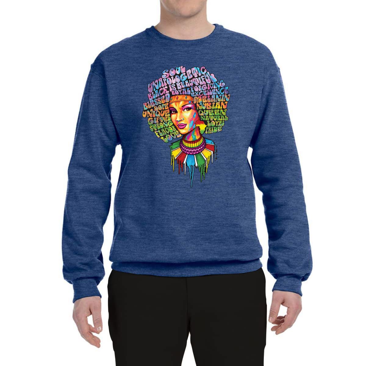Wild Bobby Words of Character Strong Black Woman Black Pride Unisex Crewneck Graphic Sweatshirt - Black History Month Apparel, Women's Empowerment Clothing, Casual Streetwear for Everyday Wear