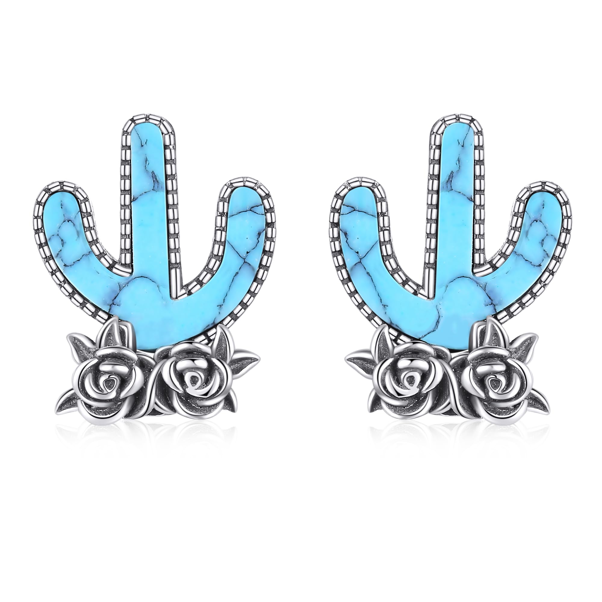 VENACOLY 925 Sterling Silver Cowboy Boot Earrings for Women - Turquoise Western Jewelry with Cowboy Hat, Cactus & Cow Skull Designs | Perfect for Country Concerts, Rodeo Events & Western Fashion Outfits