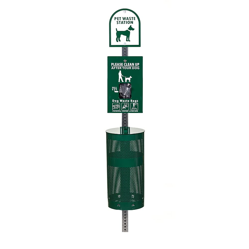 The Sentry® Dog Station - SINGLpul® Header Bag System with 400 Free Waste Bags & 25 Can Liners - Best Selling Pet Waste Station (500,000+ Sold in USA) - Perfect for Parks, Backyards & Dog-Friendly Spaces