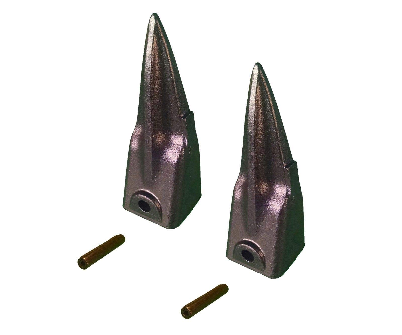 2-Pack Hensley Style Tiger Rock Bucket Digging Teeth with Roll Pins - X156TL & P156 - Heavy Duty Excavator Attachments for Mining, Construction and Landscaping Projects
