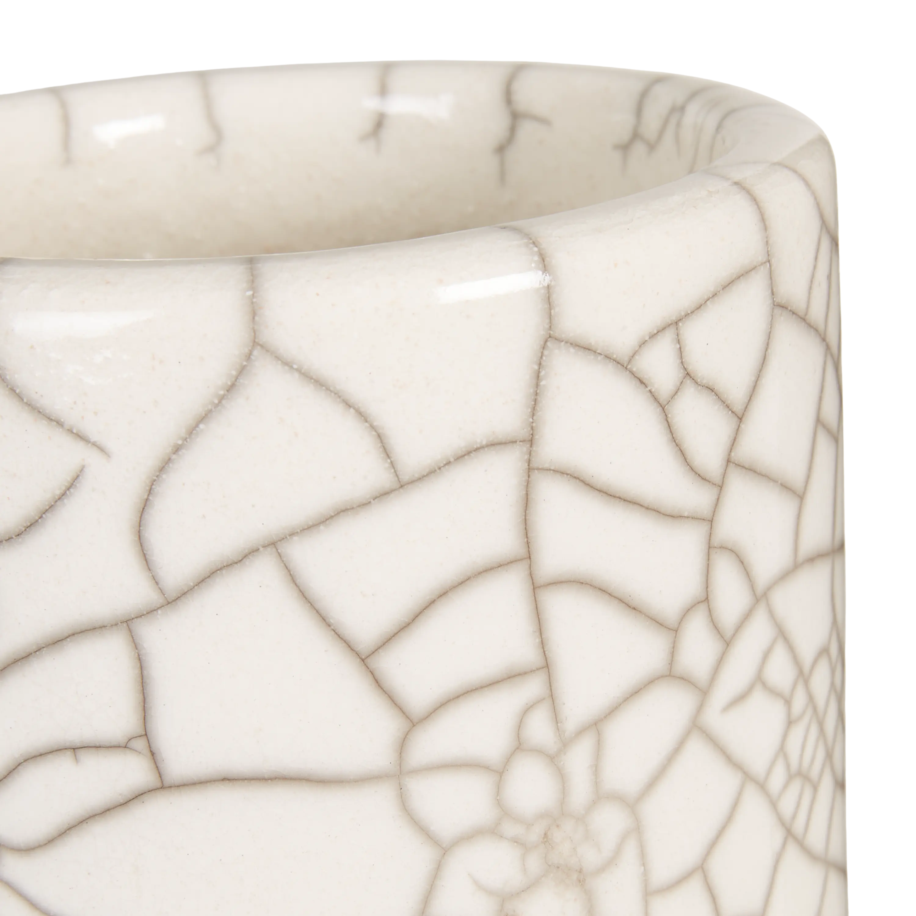 Handmade Crackle Glass Cylinder Vase - Modern Home Decor for Centerpieces, Wedding Decorations & Living Room Accents