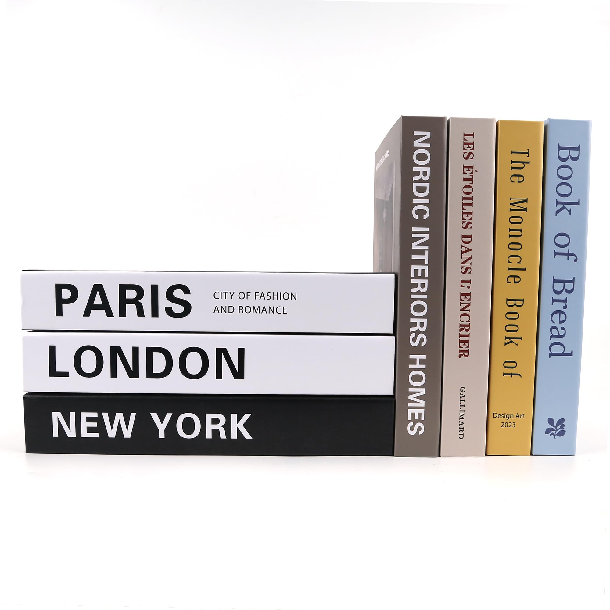 PTShadow Set of 7 Decorative Faux Books - Modern Home & Office Decor for Coffee Table, Bookshelf, Living Room | Perfect for Styling, Gift Giving & Interior Design