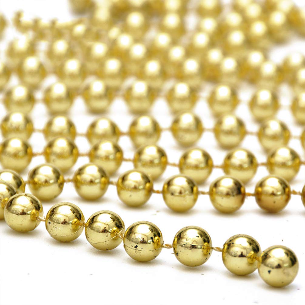 NUOBESTY 3-Piece Pearl Christmas Garland - Gold & Silver Beaded Hanging Chains for Xmas Tree Decor, Holiday Party, Home & Office Decoration - Elegant Festive Ornaments for Christmas Celebrations
