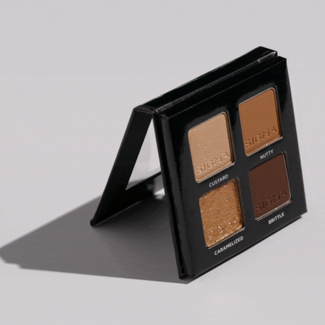Crème Brûlée Eyeshadow Palette - 4 Matte & Shimmer Neutral Shades for Day & Night Makeup | Perfect for Everyday Wear, Date Night & Special Occasions