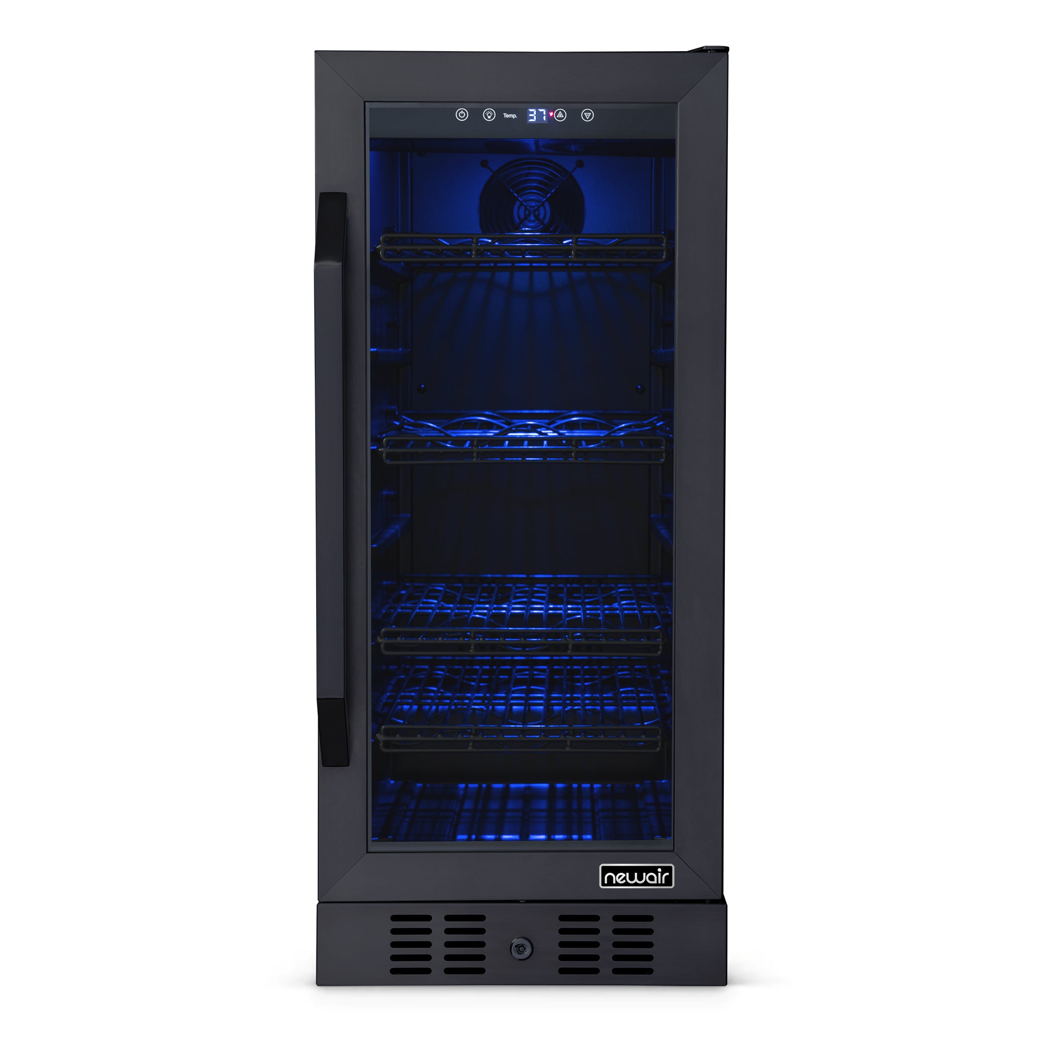 Newair® 80 Can 33 Bottle Built-In Black Beverage Refrigerator - Perfect for Home Bars, Office, and Party Drink Storage