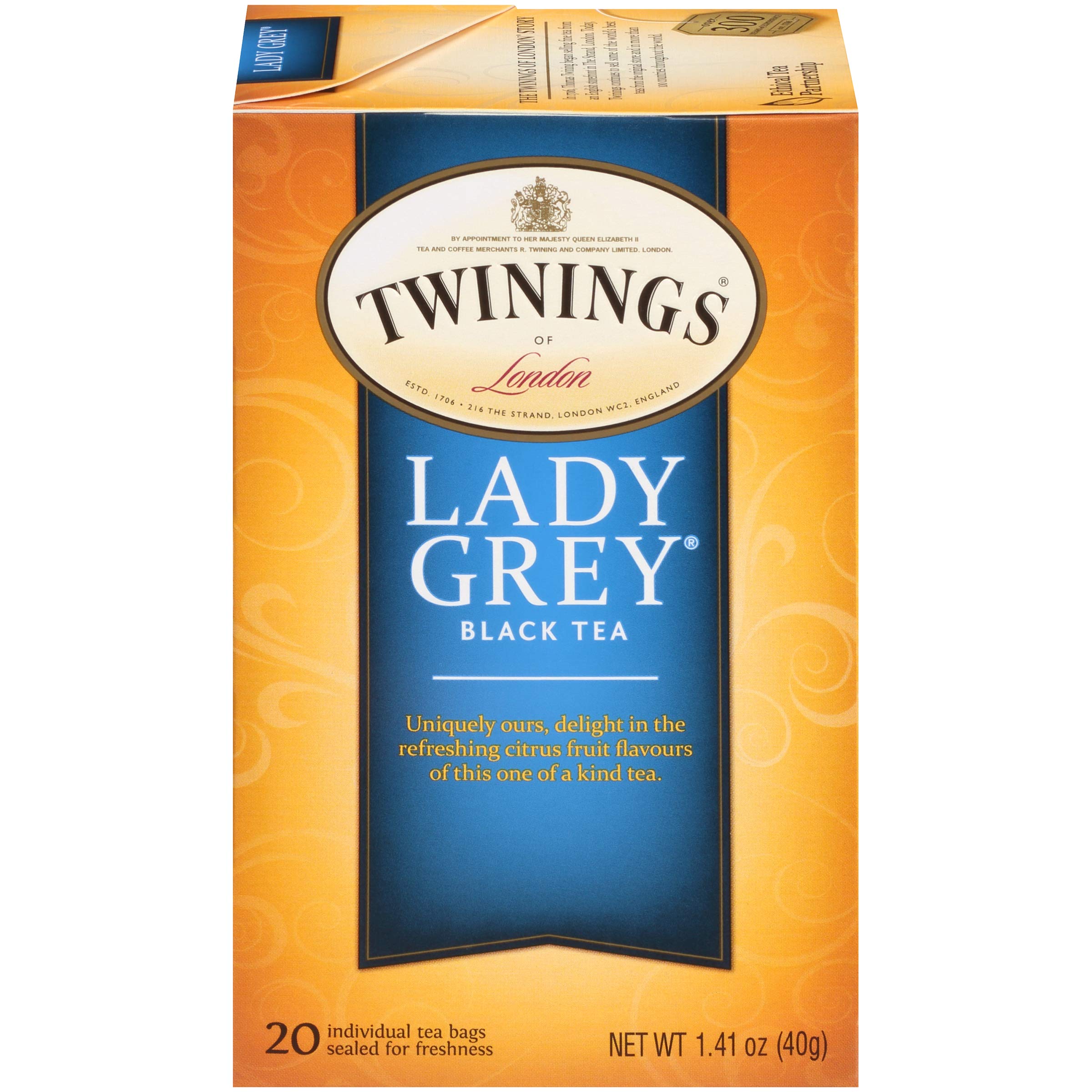 Twinings Lady Grey Black Tea - 20 Tea Bags | Premium Earl Grey Blend with Citrus & Bergamot | Perfect for Afternoon Tea & Relaxation