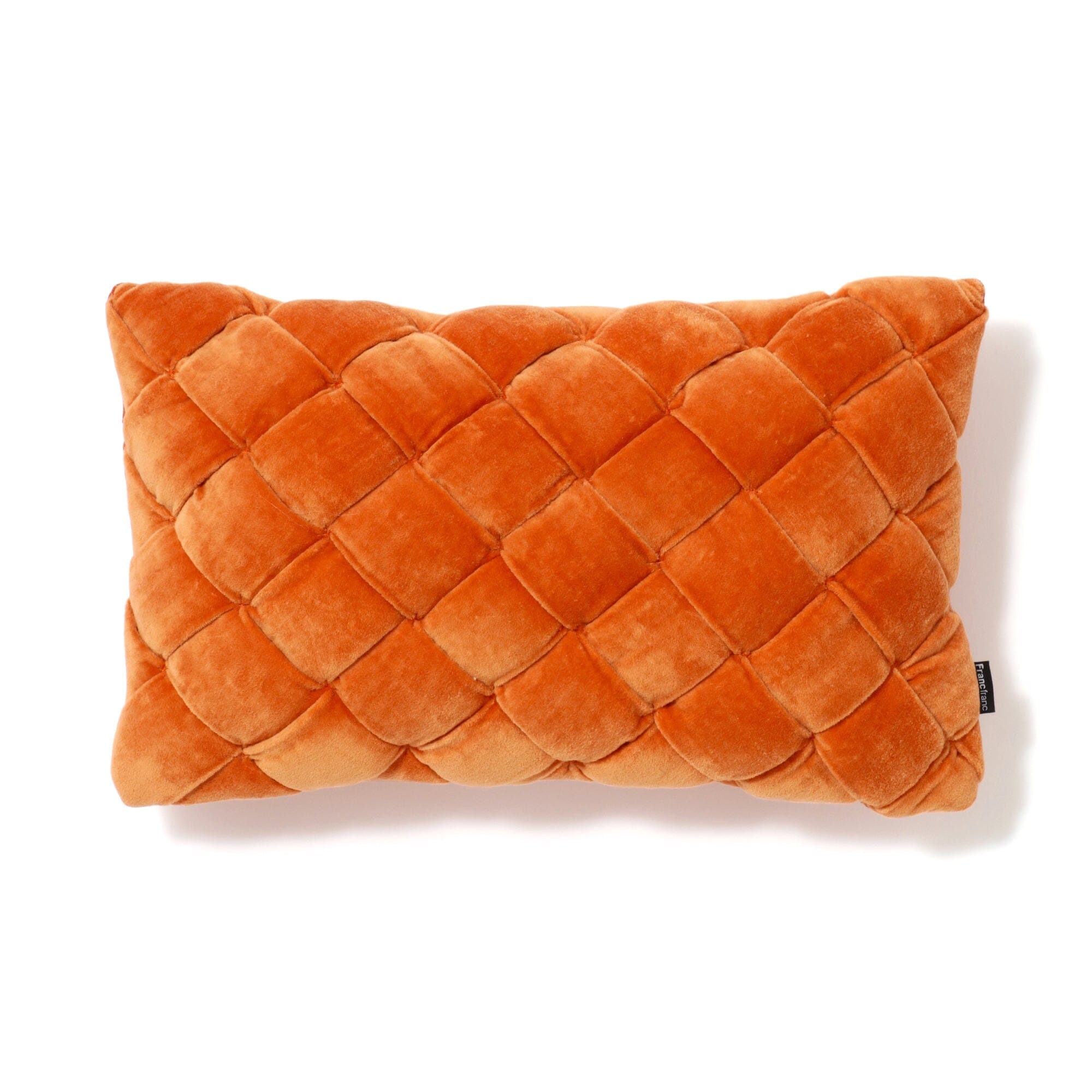 Handwoven Basket Weave Cushion Cover 16x10 Inches - Soft Cotton Decorative Pillow Case for Sofa, Bed, Chair - Orange Home Decor Accent