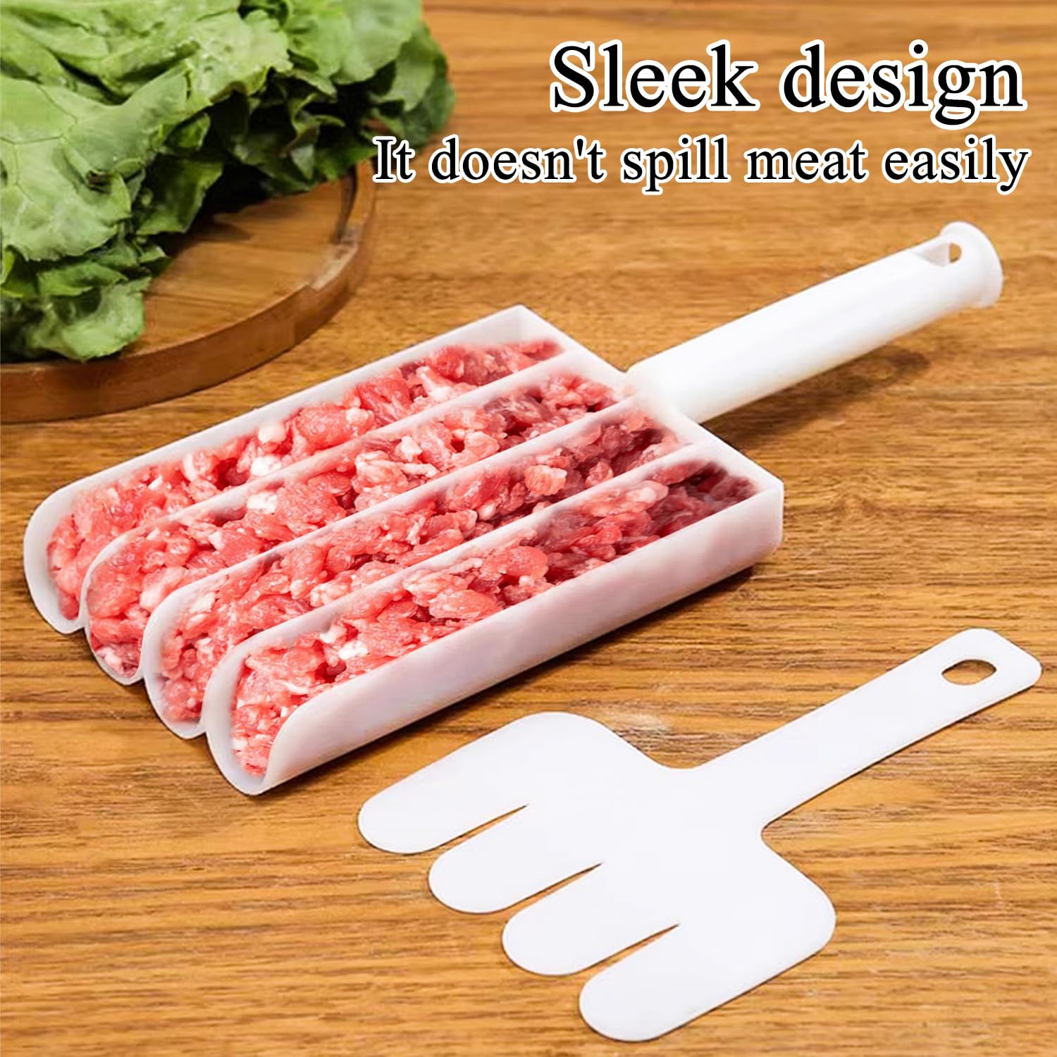 2-Pack Non-Stick 4-in-1 Meatball Maker Set with Cutting Spade, Tong & Scoop - Creative Kitchen Tool for Perfect Meatballs, Cookies, Ice Cream & Cake Decorating - Ideal for Home Cooking, Baking & Party Food Prep