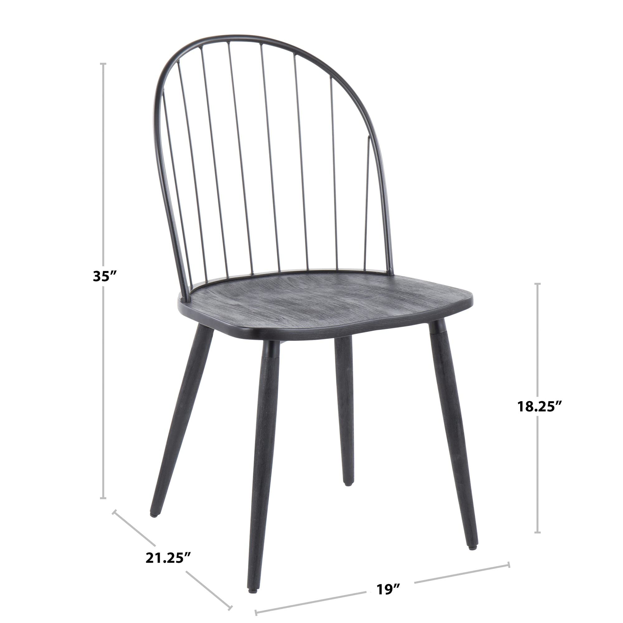 LumiSource Riley High Back Wood Dining Chairs Set of 2 - Modern Kitchen Chairs for Dining Table - Perfect for Home, Restaurant & Office Use