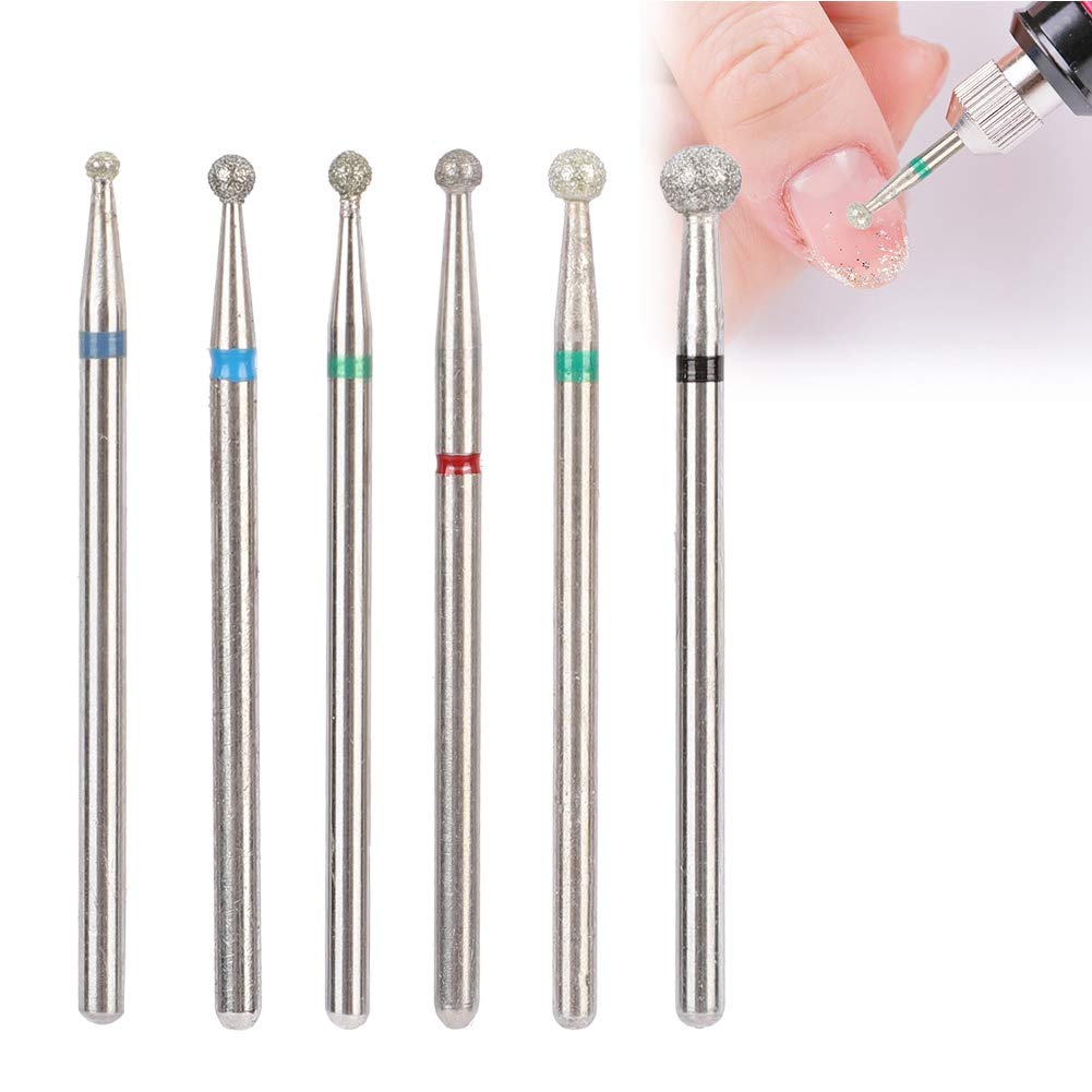 5 Types Stainless Steel Nail Drill Heads Kit - 6Pcs Professional Manicure Drill Bits for Nail Art, Pedicure & Salon Use - Durable Nail Polishing Accessories for Home & Professional Nail Care