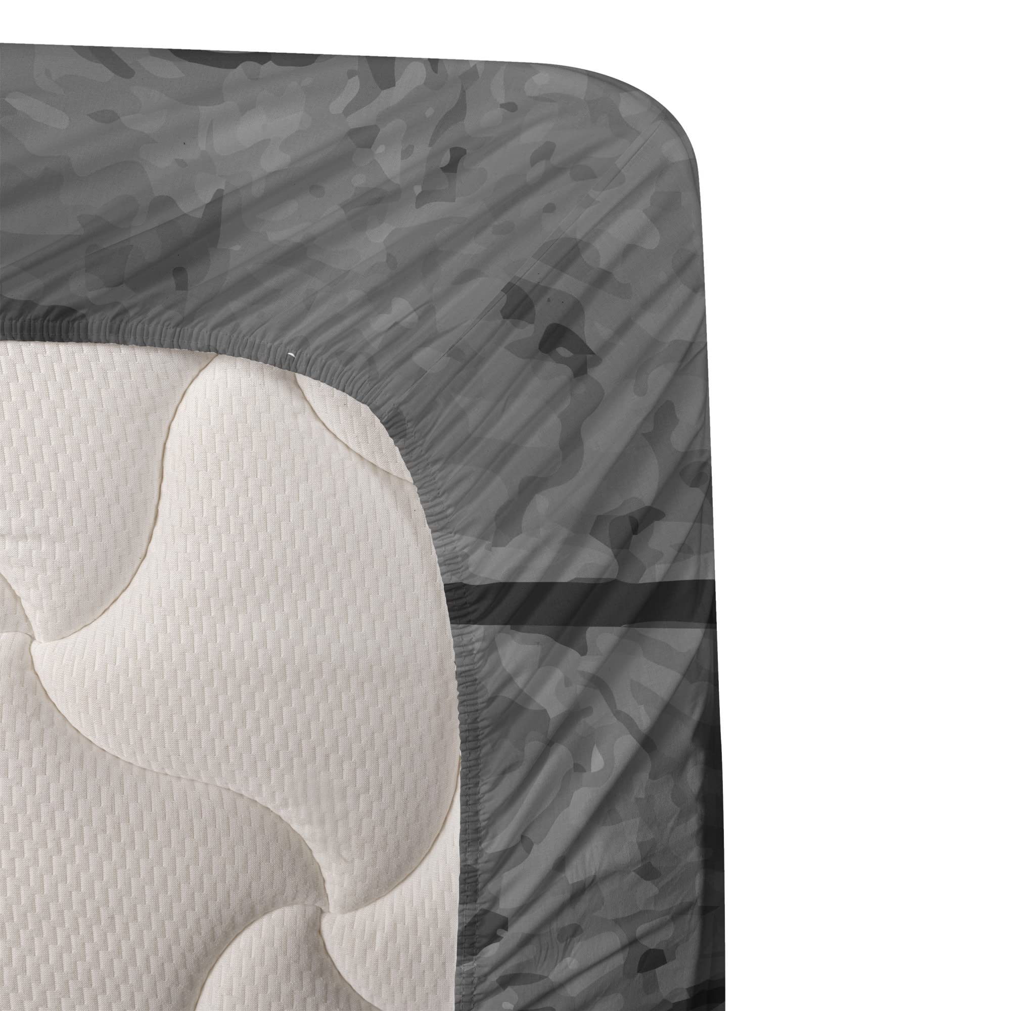 Ambesonne Fitness Sheet Set 4-Piece - Full Size Bedding with Fitted Sheet, Flat Sheet & Pillowcases - Pale Yellow Black Grey Gym Print - Perfect for Home Workout Rooms, Yoga Studios & Fitness Enthusiasts