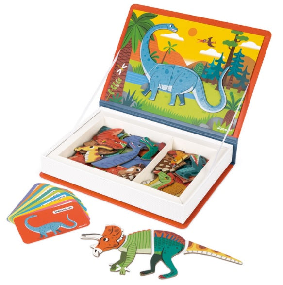 Magnetic Dinosaurs Book & Game Set for Kids - STEM Learning Toy, Educational Puzzle Activity for Boys & Girls - Perfect for Travel, Classroom & Home Play