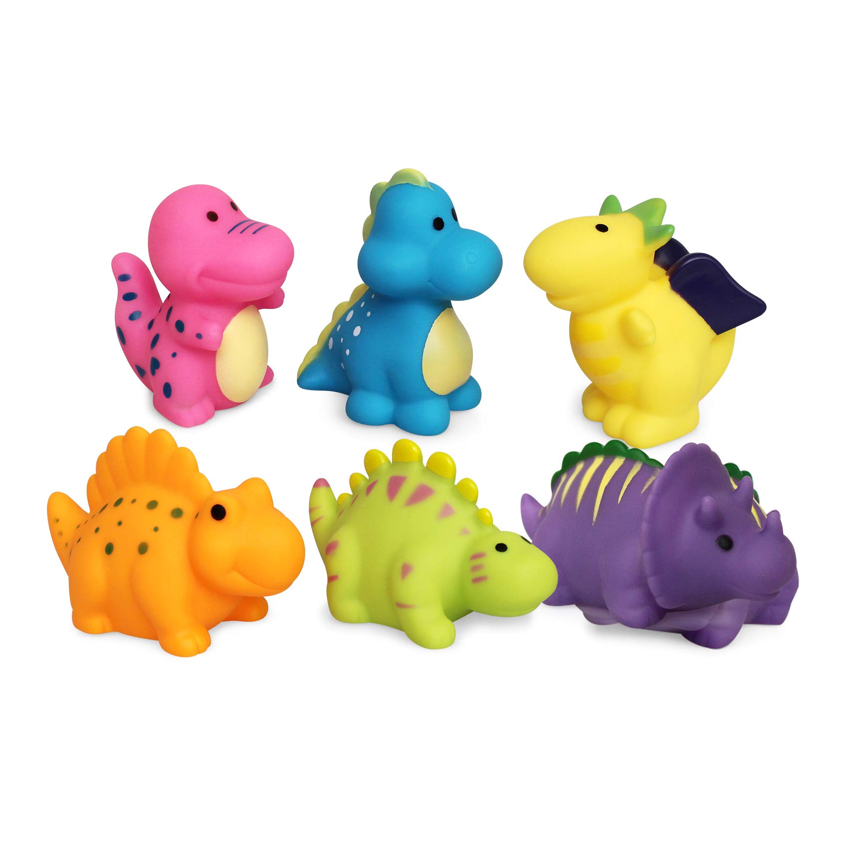 Dinosaur Bath Toys for Toddlers - 6PCS Soft Floating Baby Bath Toys, Bathtub Learning & Fun Bathroom Toys for Kids | Perfect for Sensory Play & Bathtime Learning